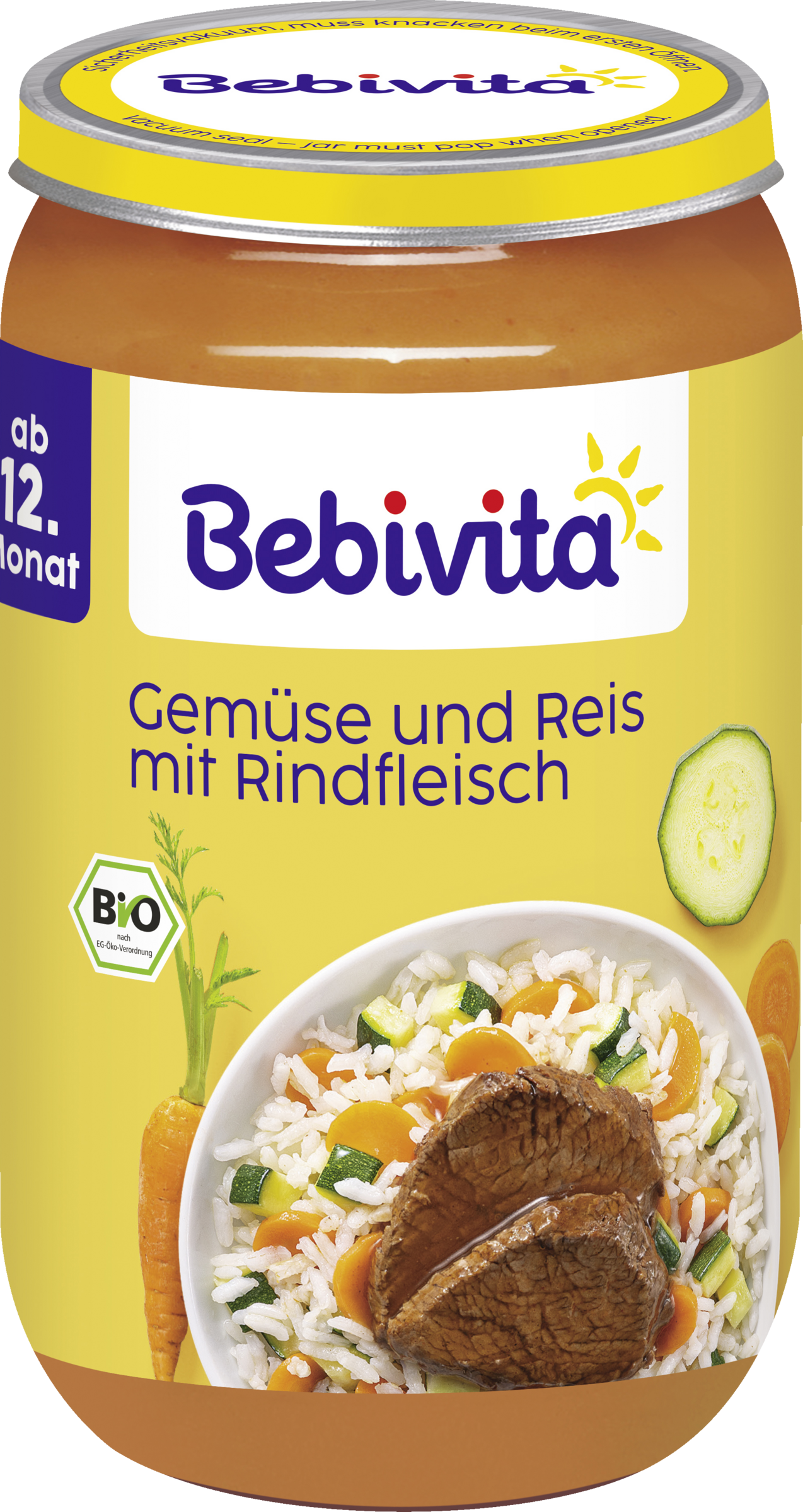Bebivita Bio Gemüse und Reis mit Rindfleisch ab 12. Monat