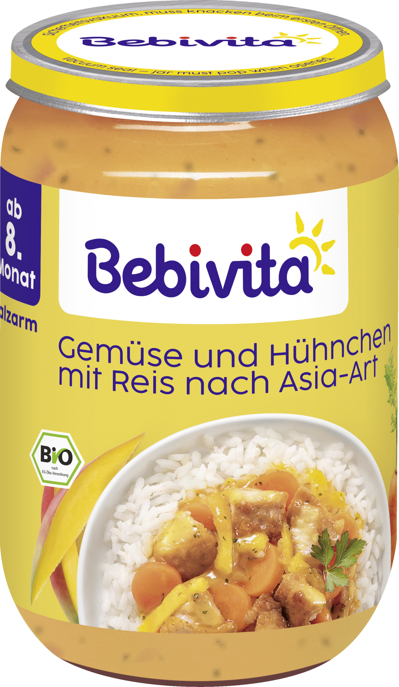 Bebivita Bio Menü Gemüse & Hühnchen mit Reis nach Asia-Art