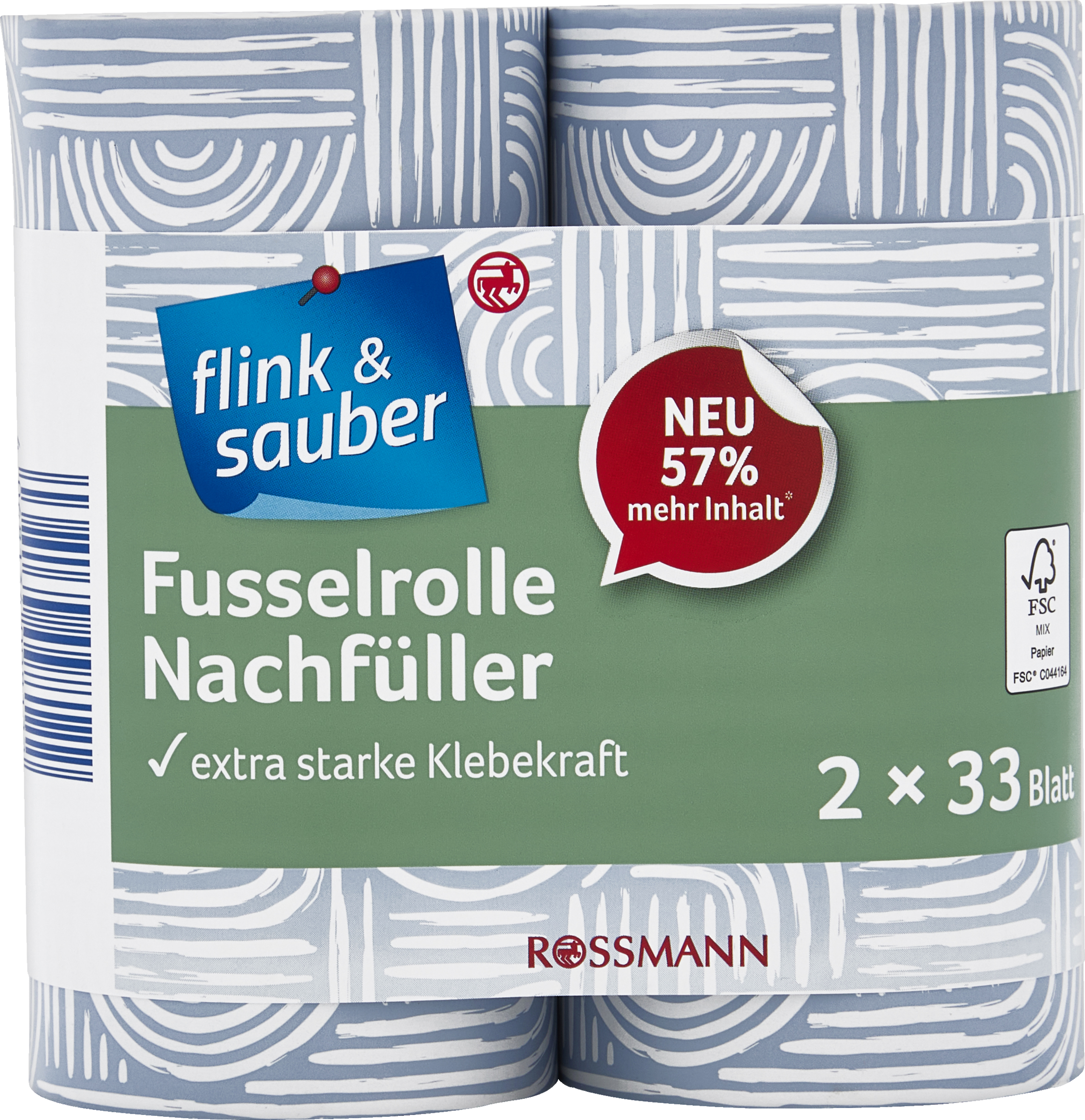 flink & sauber 2er Set Nachfüller Fusselroller