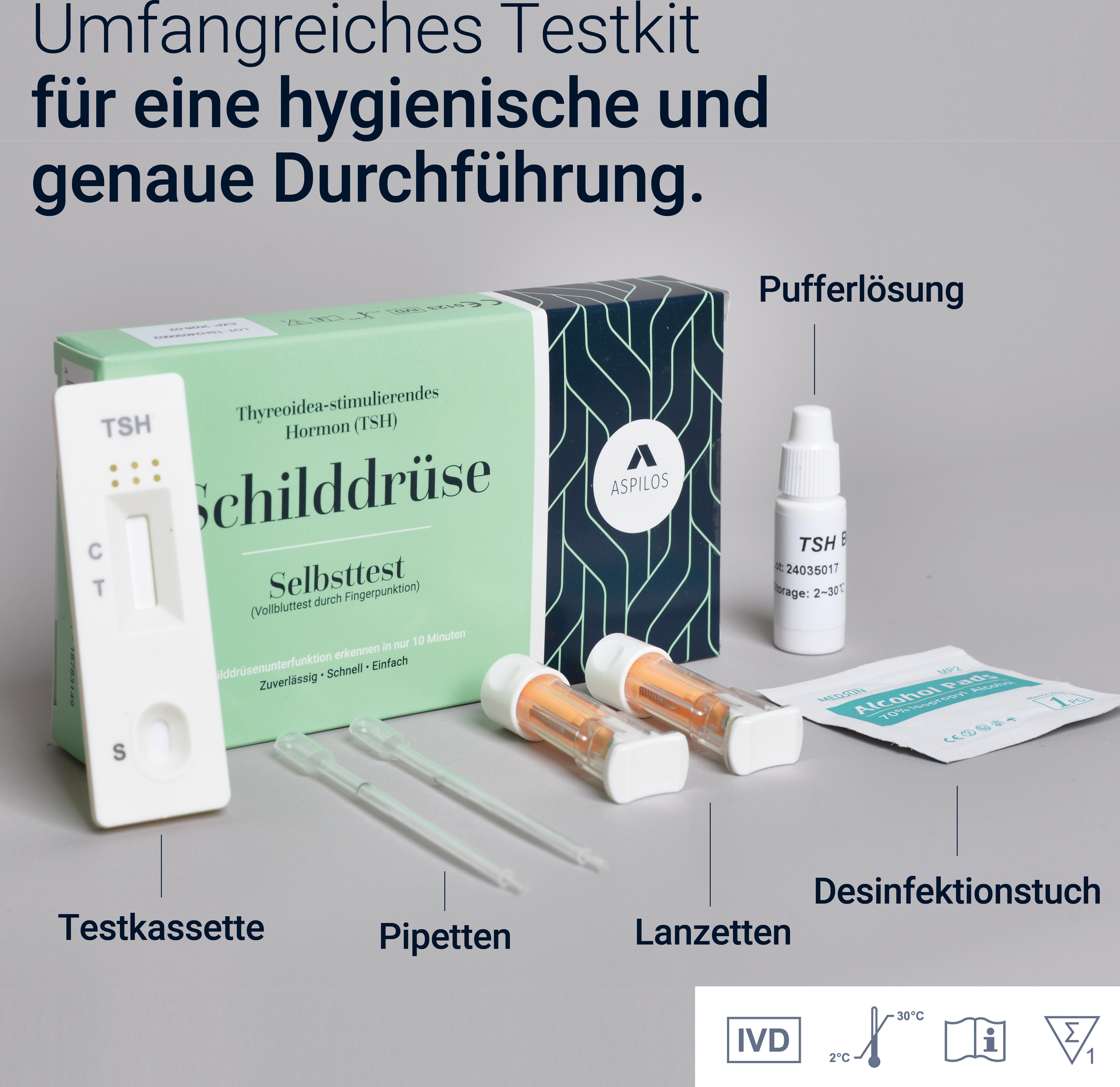 اختبار الغدة الدرقية الذاتي (TSH)، اختبار دم منزلي، نتيجة سريعة، قطعة واحدة 3