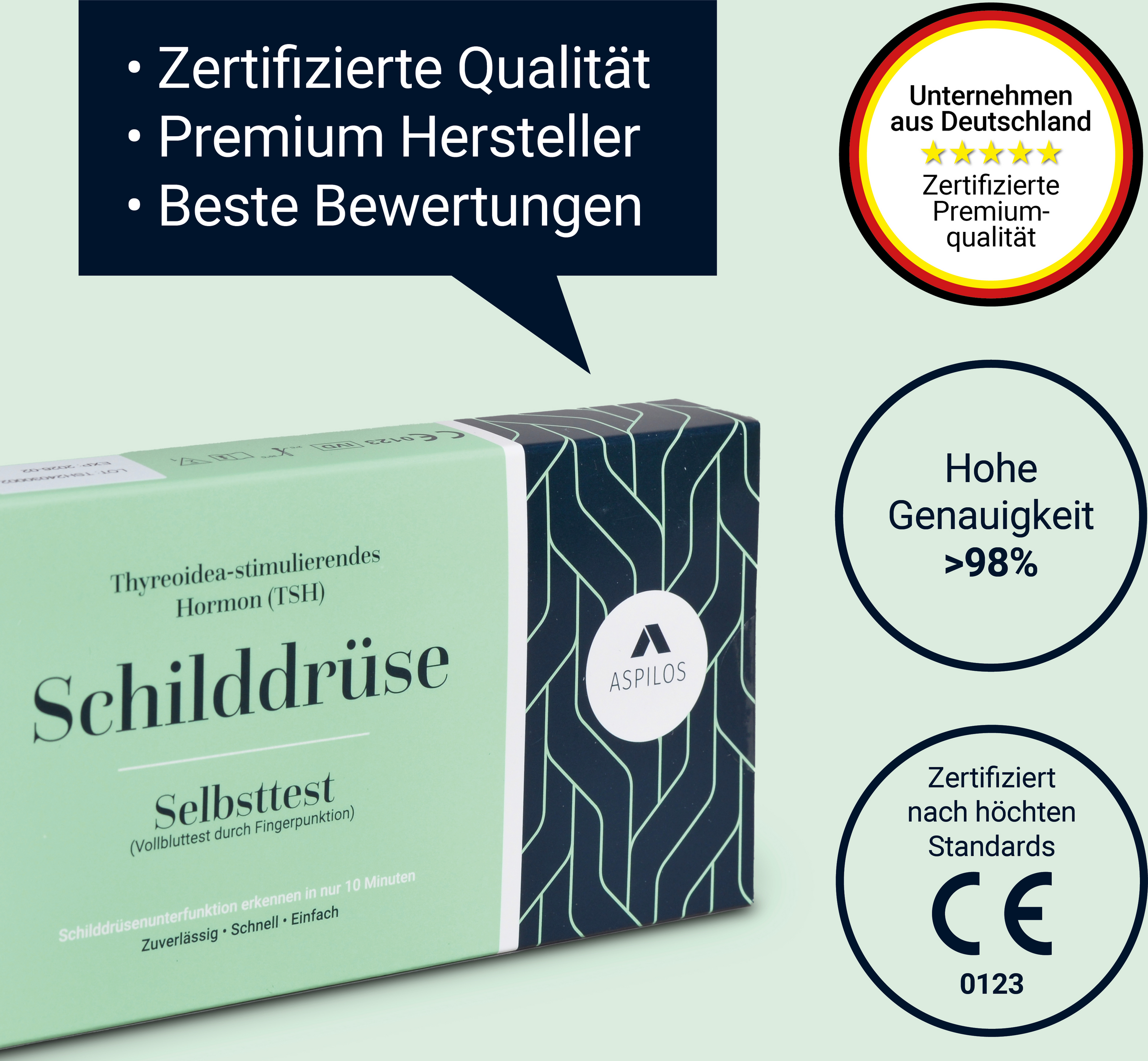 اختبار الغدة الدرقية الذاتي (TSH)، اختبار دم منزلي، نتيجة سريعة، قطعة واحدة 5