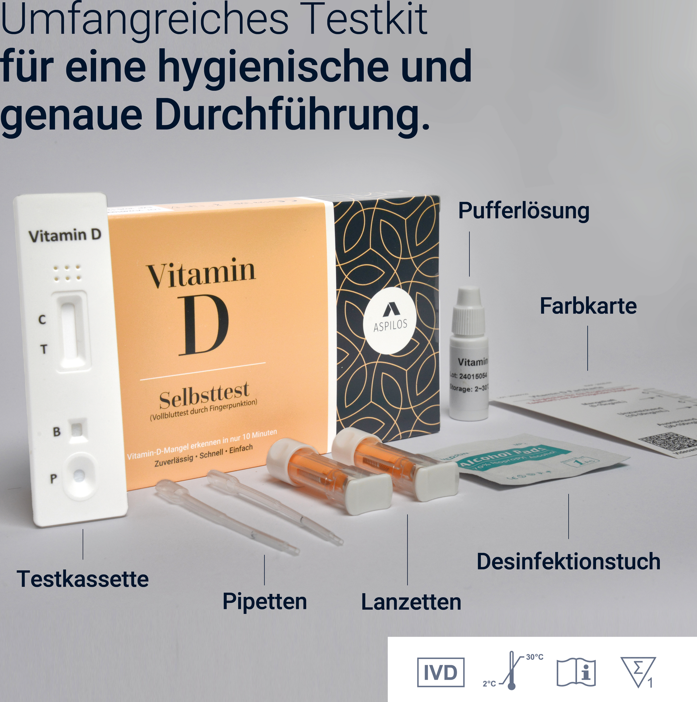 اختبار فيتامين د المنزلي، تطبيق سريع في المنزل، نتائج موثوقة، قطعة واحدة 3