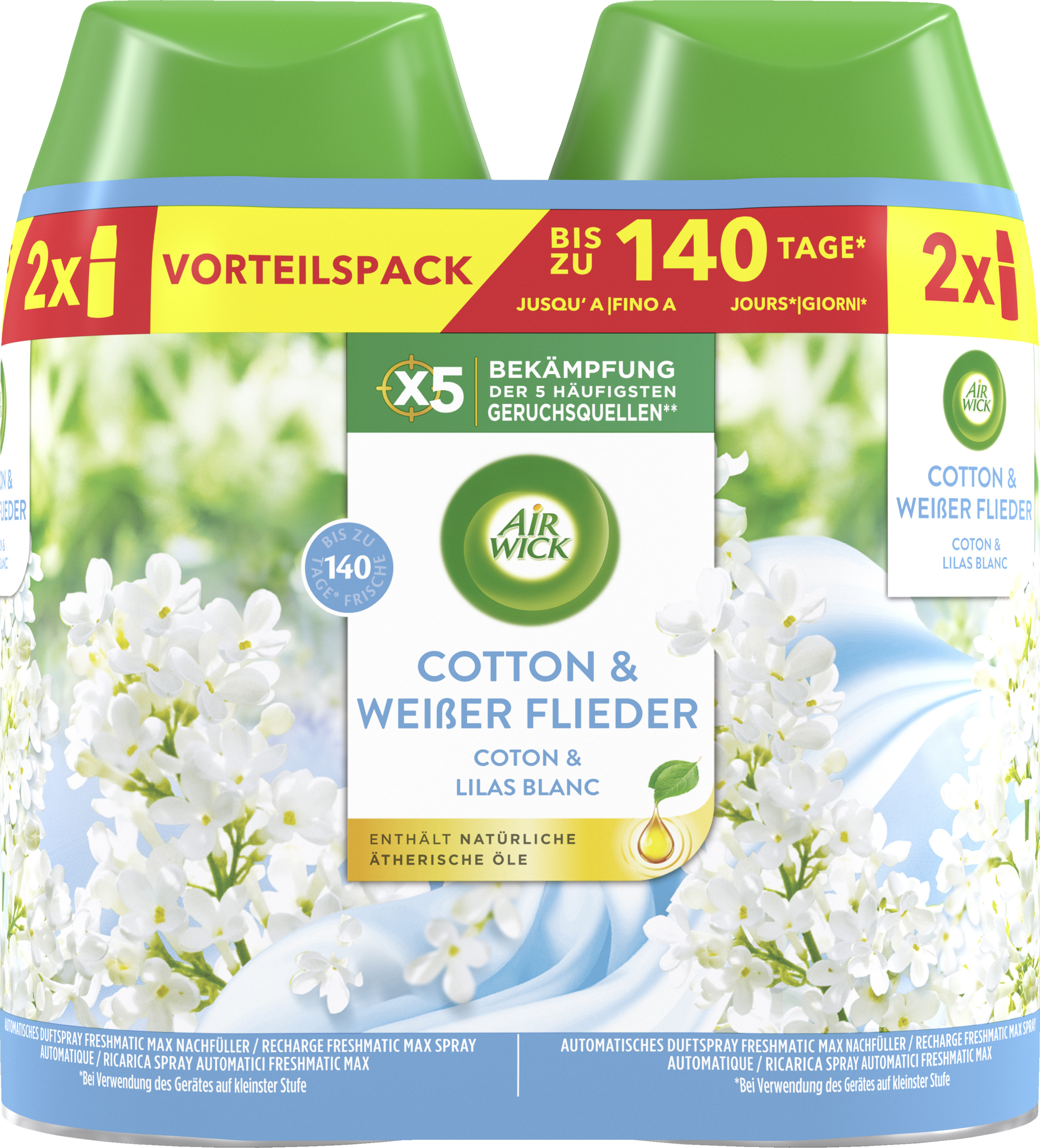 Air Wick Freshmatic Max Nachfüller Duopack Cotton & Weißer Flieder