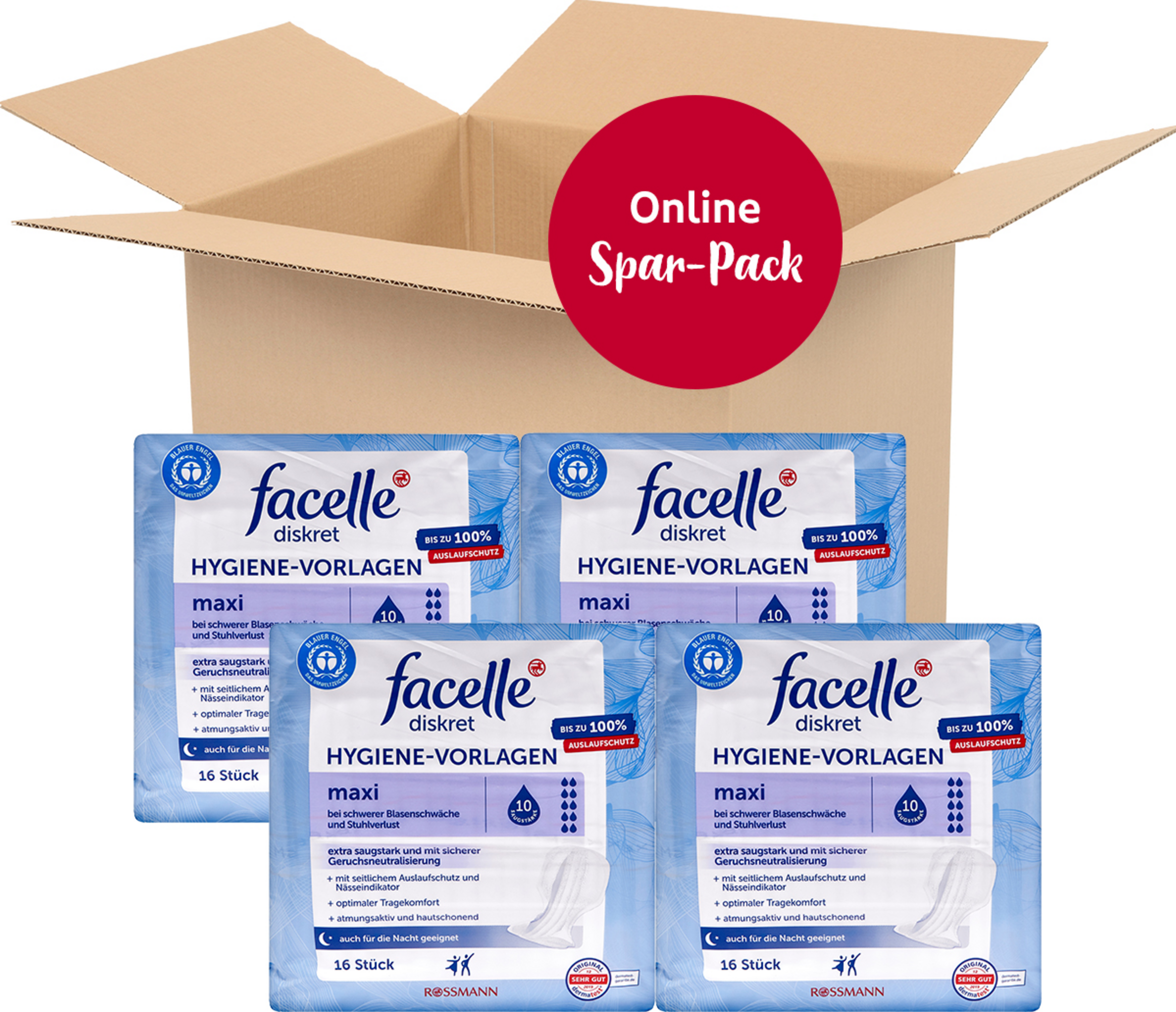 facelle diskret Vorteilspack Hygiene-Vorlagen Maxi