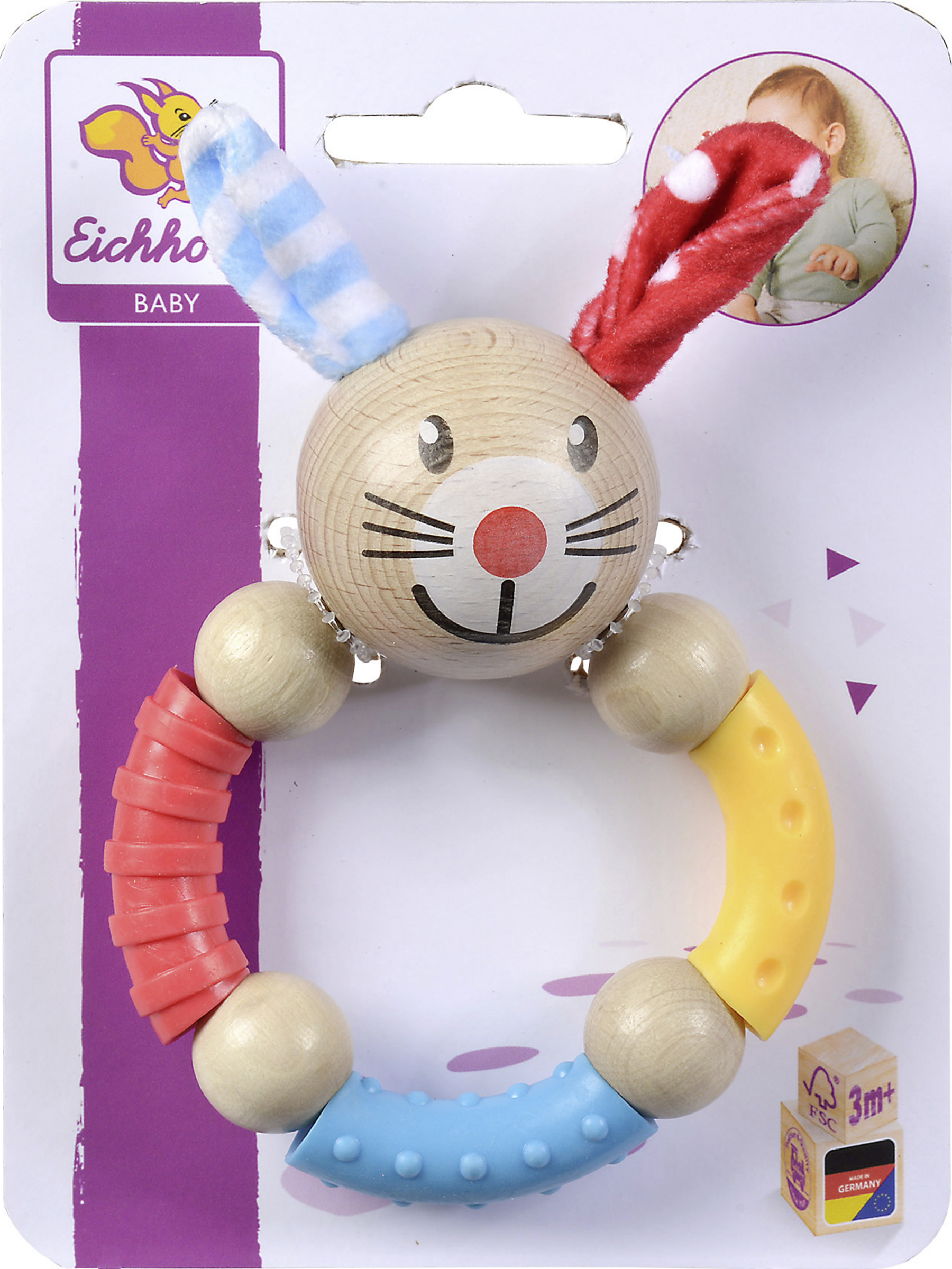 Eichhorn Baby Greifring Hase