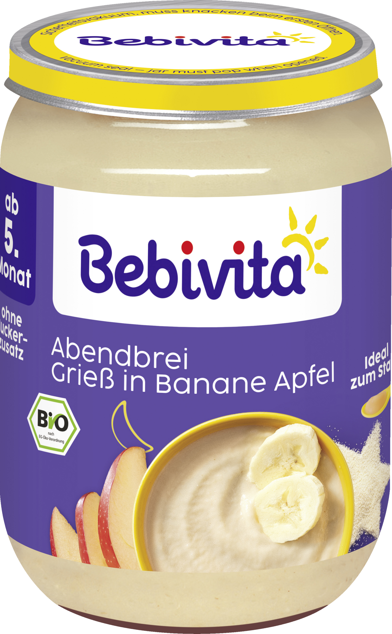 Bebivita Bio Abendbrei Griess in Banane Apfel ab 5. Monat