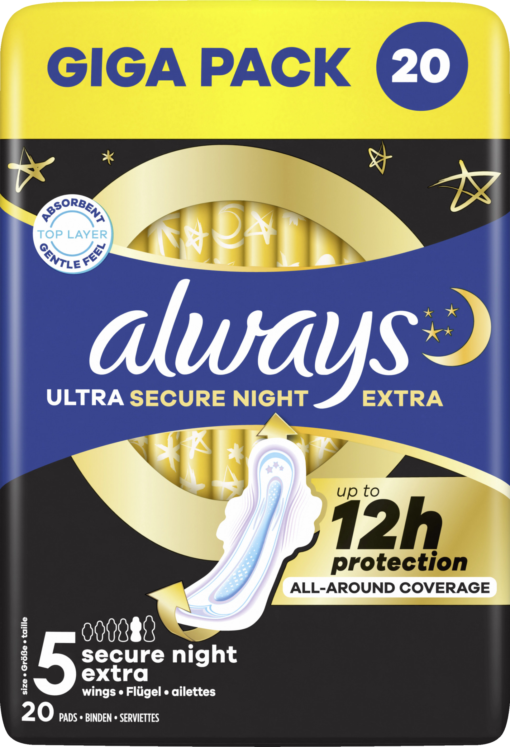 Always Ultra Binden Secure Night Extra mit Flügeln Gigapack