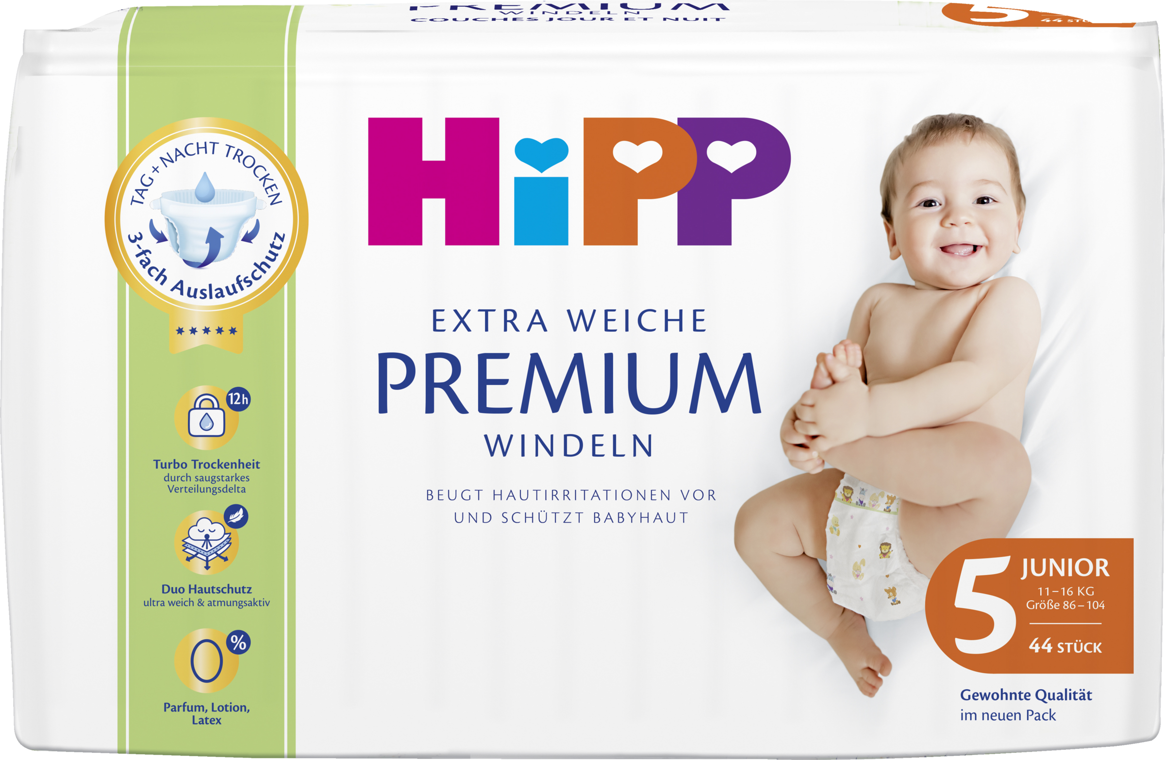HiPP Windeln Extra Weiche Premium Junior Größe 5 (11-16 kg)