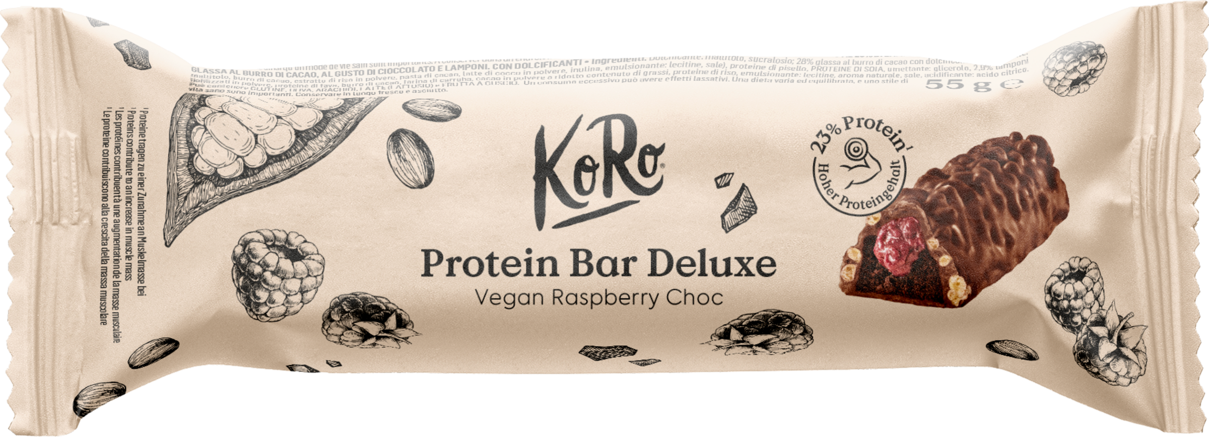 Bio Protein Bar Deluxe Vegan Raspberry Choc