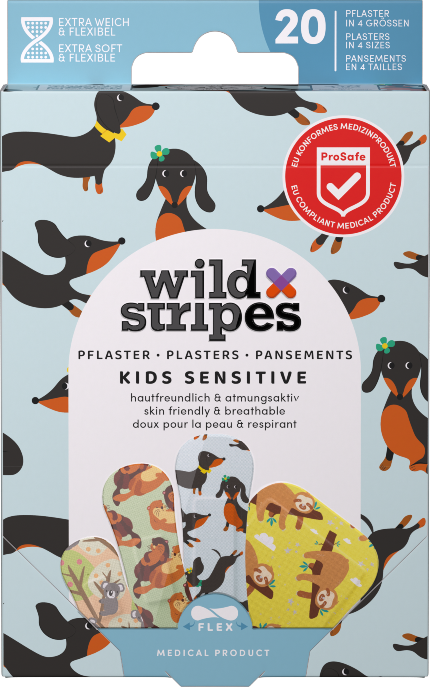 Wild Stripes Pflaster Kids Sensitive Animal