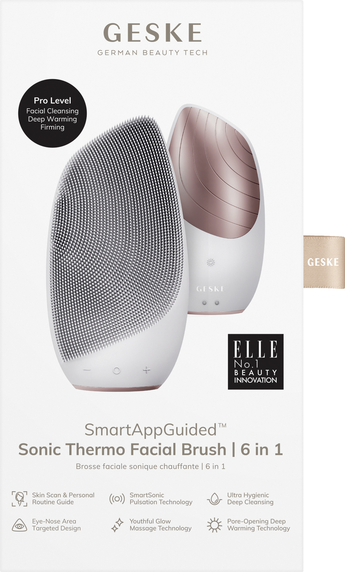 Geske 6in1 Sonic Thermo Facial Brush starlight