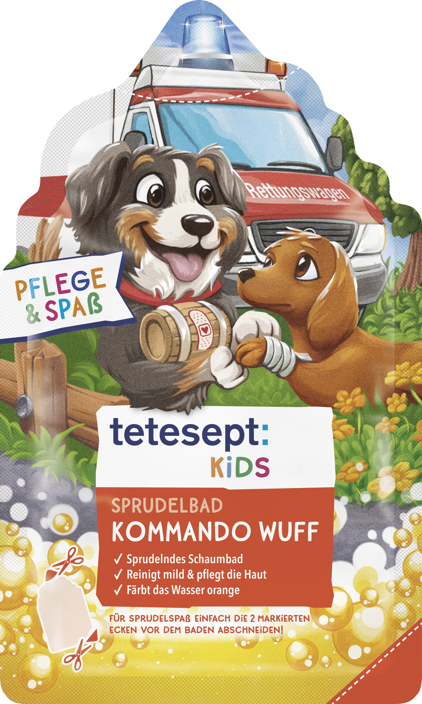 tetesept Kinder Badespaß Sprudelbad Kommando Wuff