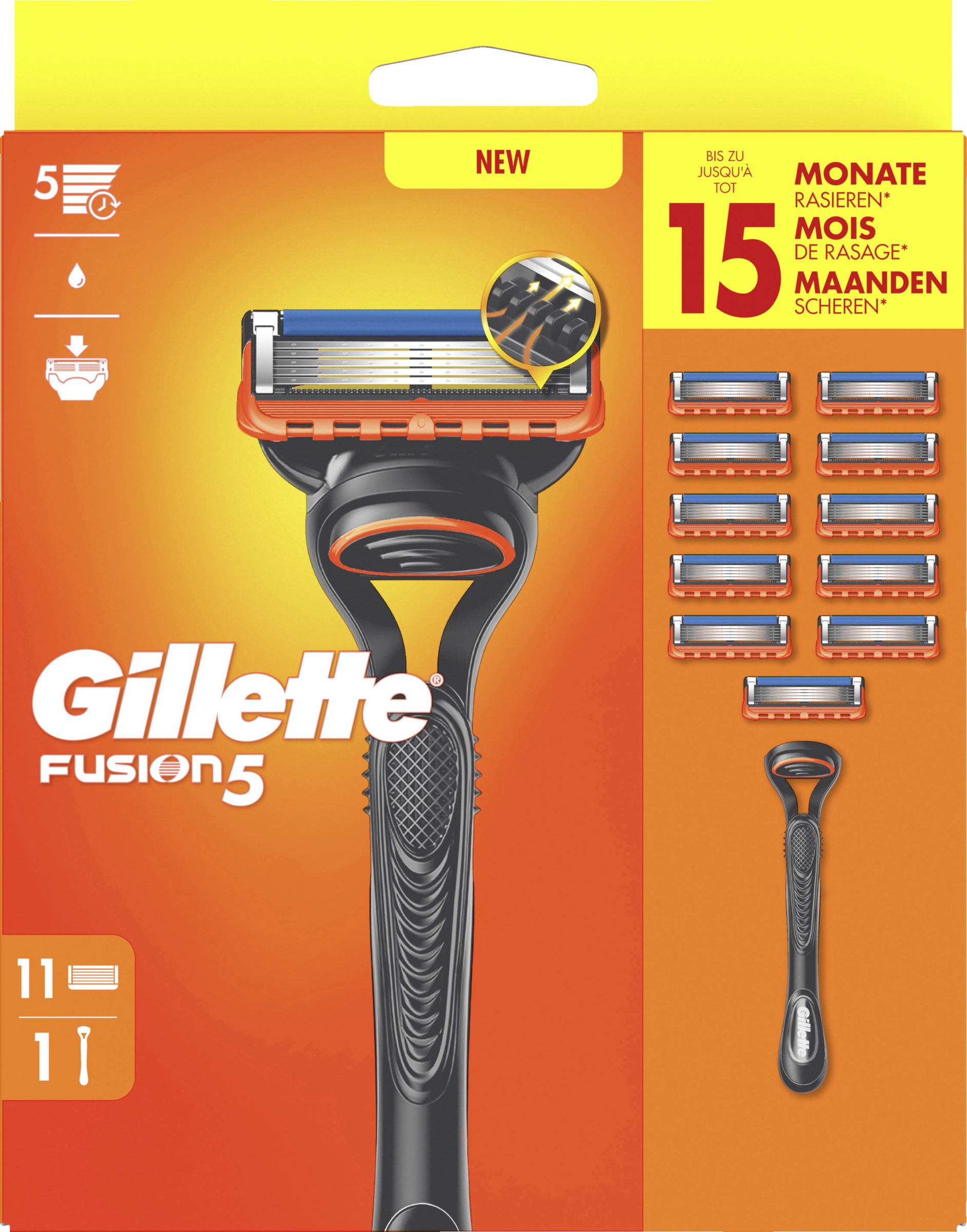 Gillette Fusion5 Rasierer mit 11 Klingen