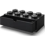 Schreibtischelement mit Schubladen 8 Noppen, Schwarz