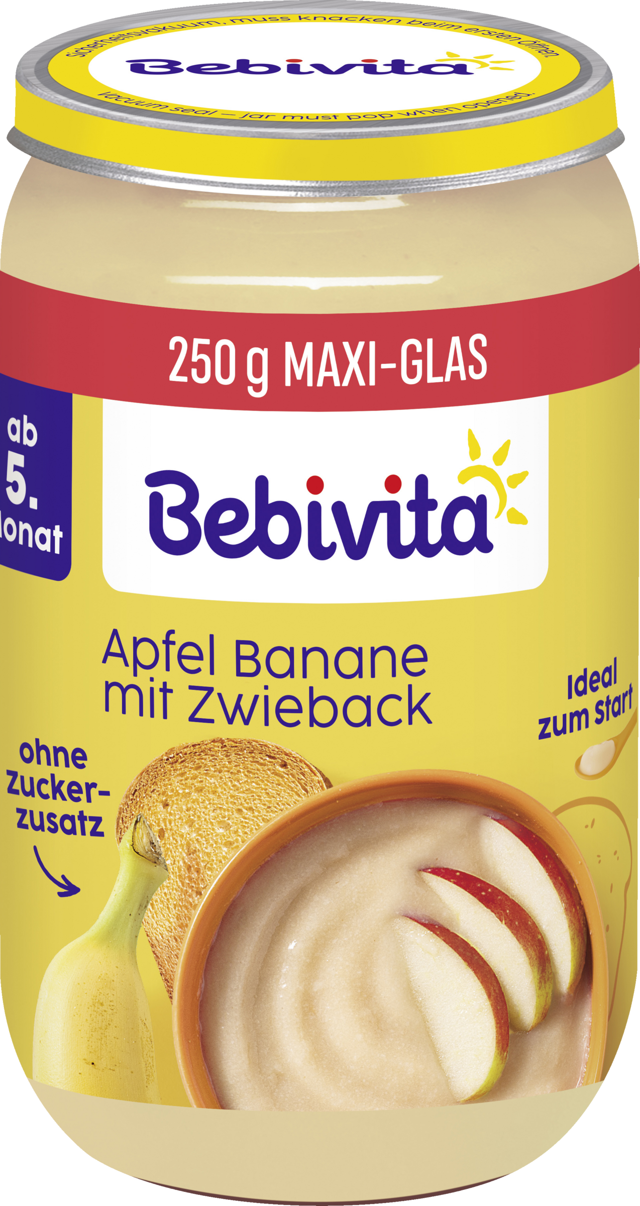 Bebivita Bio Frucht und Getreide Apfel-Banane mit Zwieback ab 5. Monate