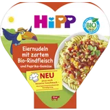 Bio Menüs Eiernudeln mit zartem Bio-Rindfleisch und Paprika-Gemüse ab 1 Jahr