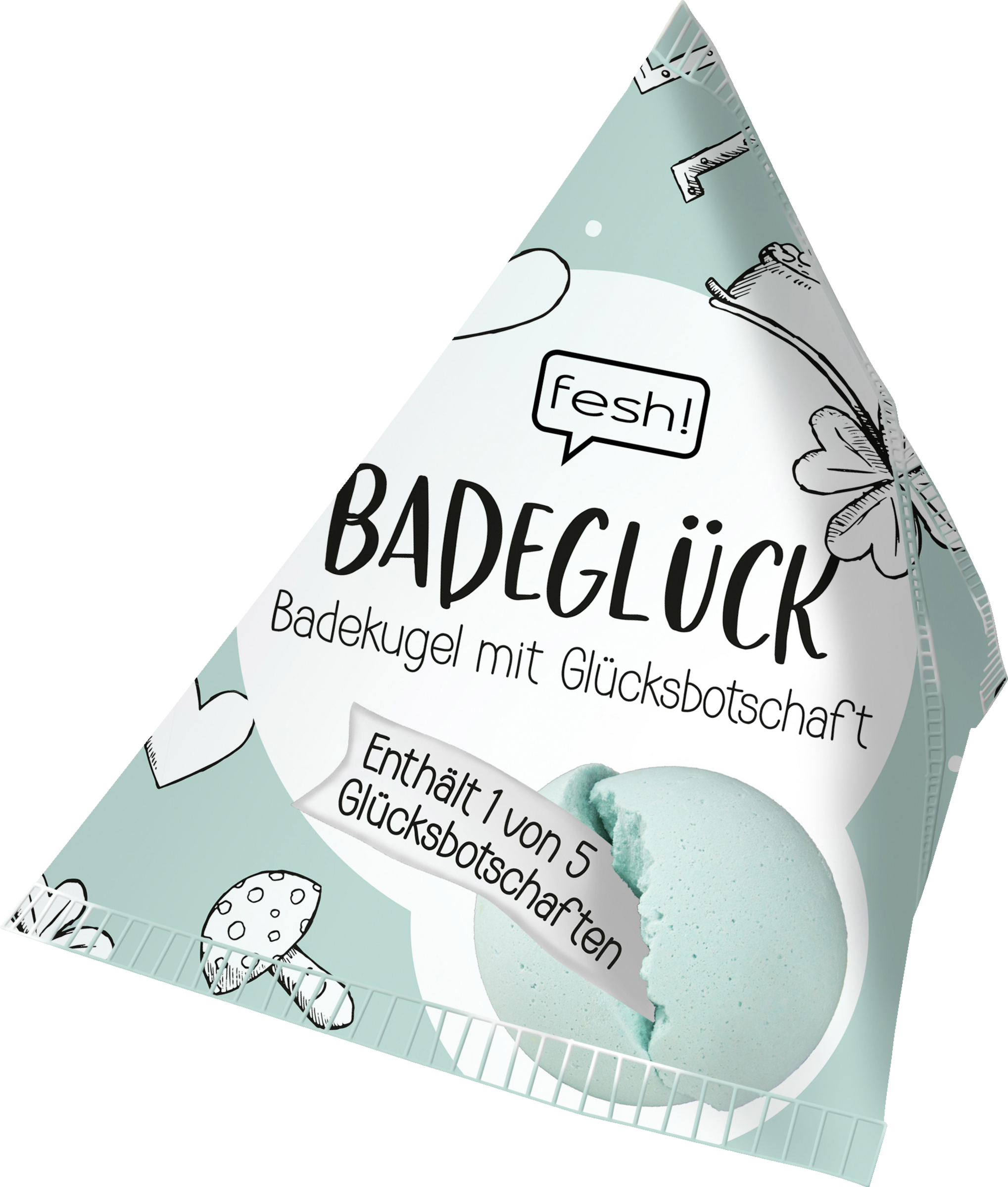 fesh! Badekugel mit Glücksbotschaft Mint