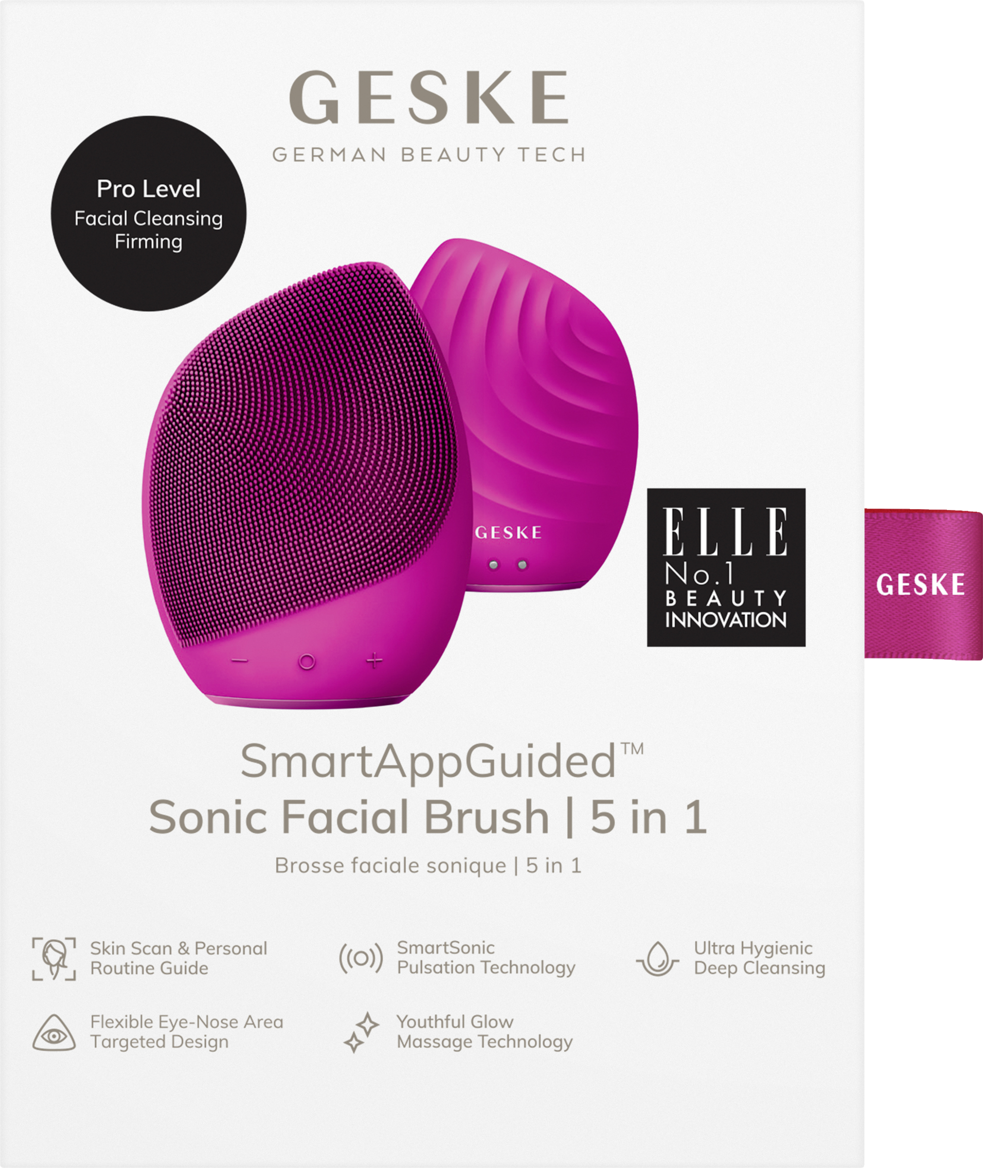 Geske 5in1 Sonic Facial Brush magenta