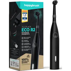 فرشاة أسنان كهربائية دوارة ECO R2 باللون الأسود بالكامل