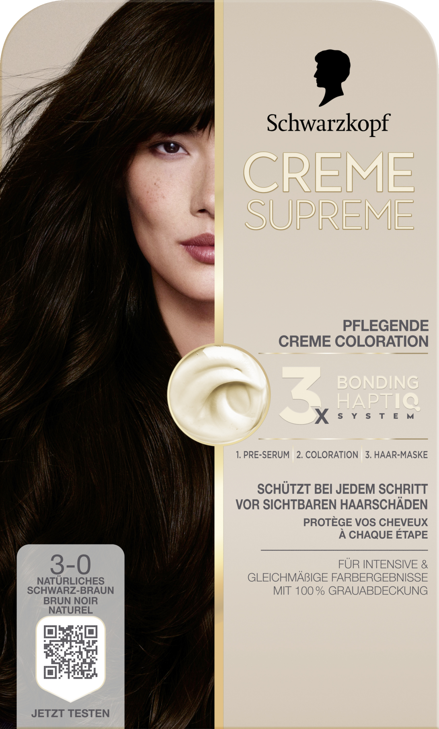 Pflegende Coloration 3-0 Natürliches Schwarz-Braun