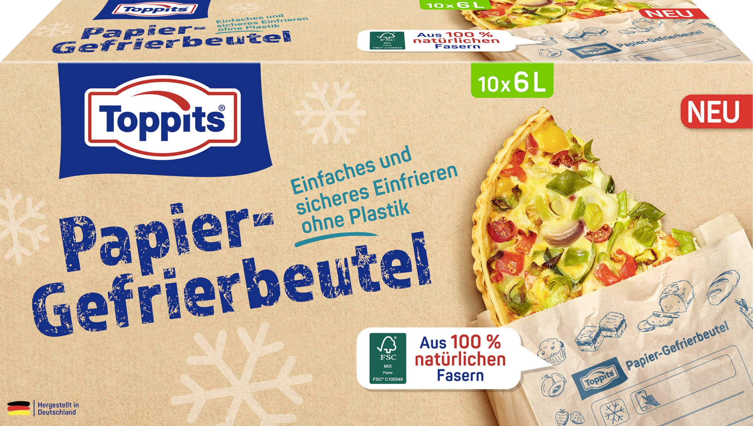 Toppits Papier Gefrierbeutel 6L