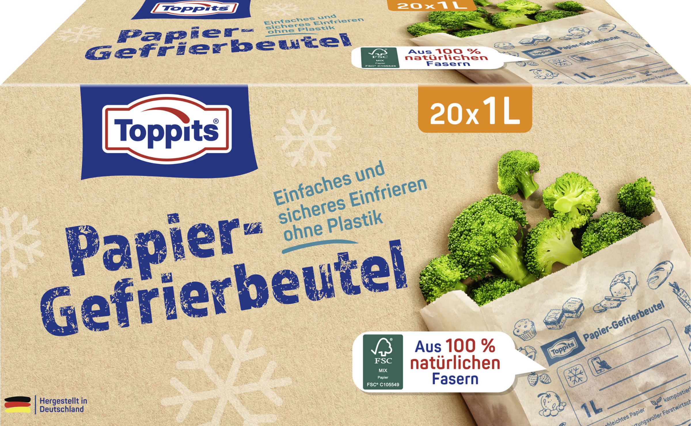 Toppits Papier Gefrierbeutel 1L