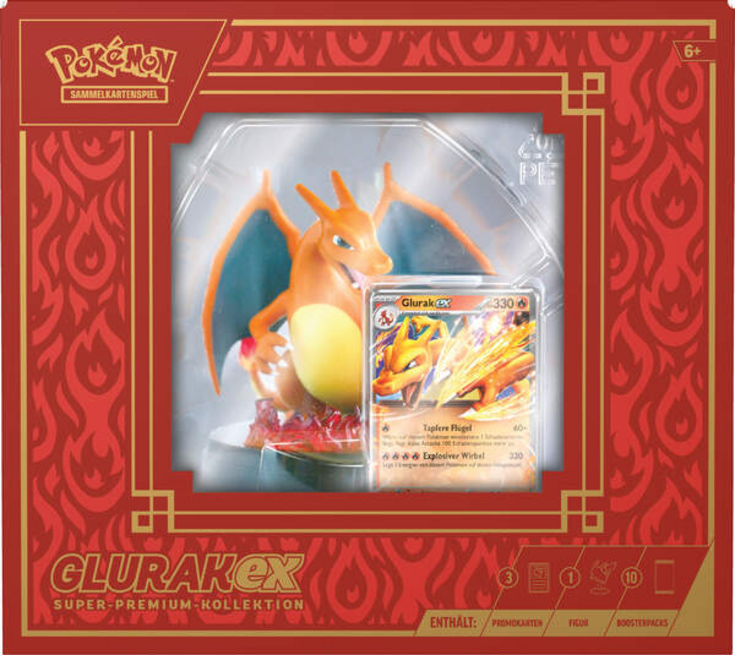 Amigo Pokémon-Sammelkartenspiel Super-Premium-Kollektion Glurak-ex