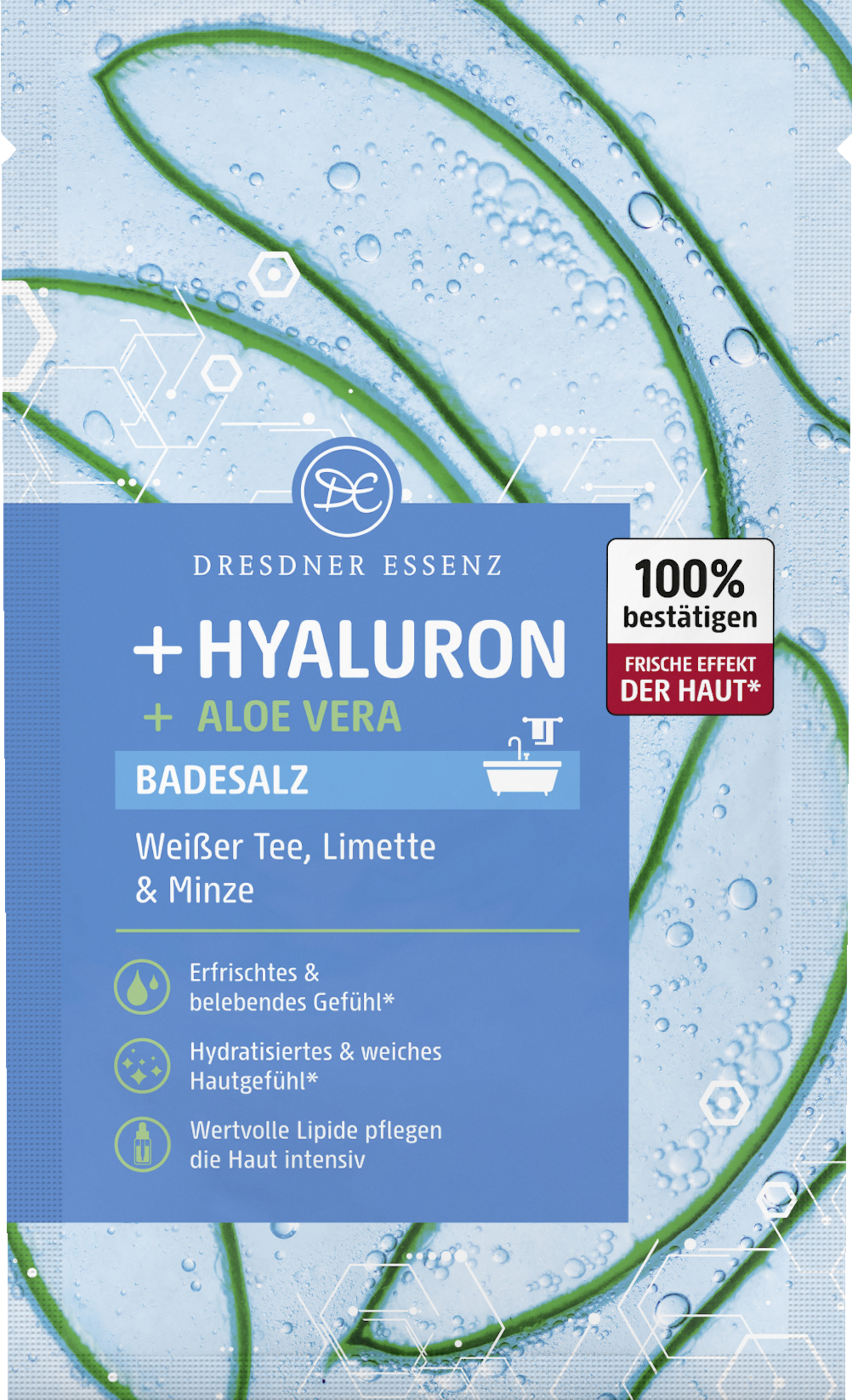 Dresdner Essenz Badesalz Hyaluron + Aloe Vera