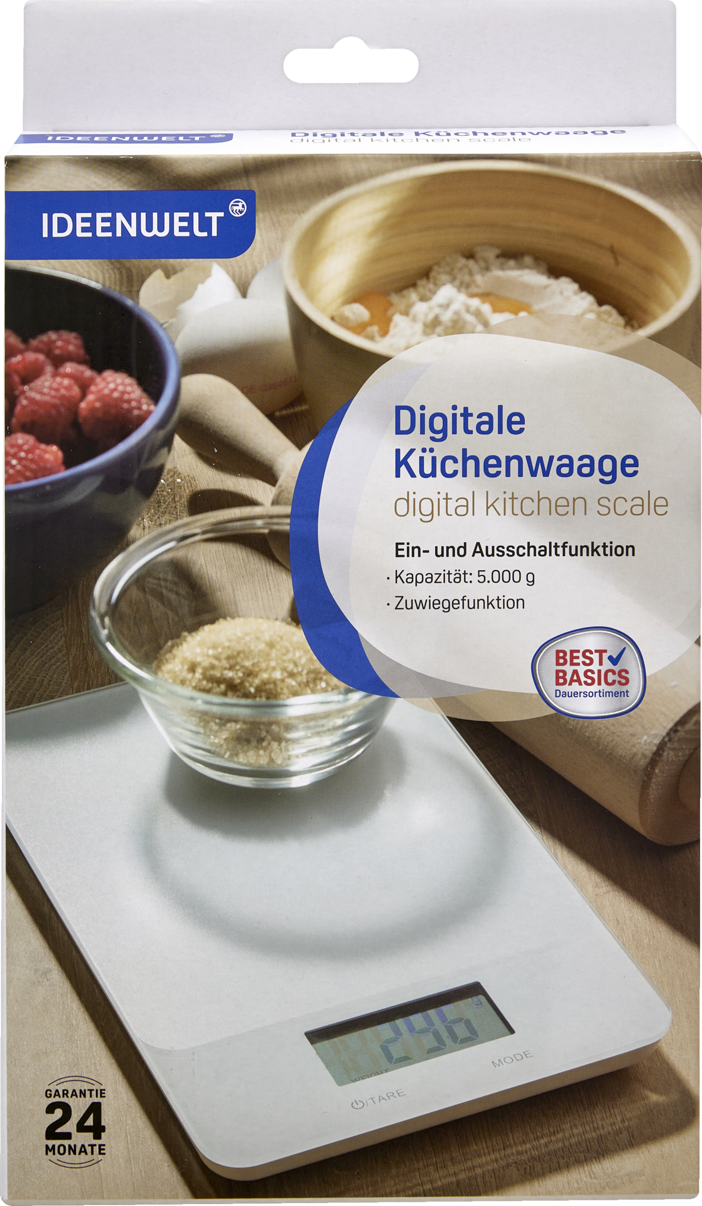 IDEENWELT Best Basics Digitale Küchenwaage CFC2021-S