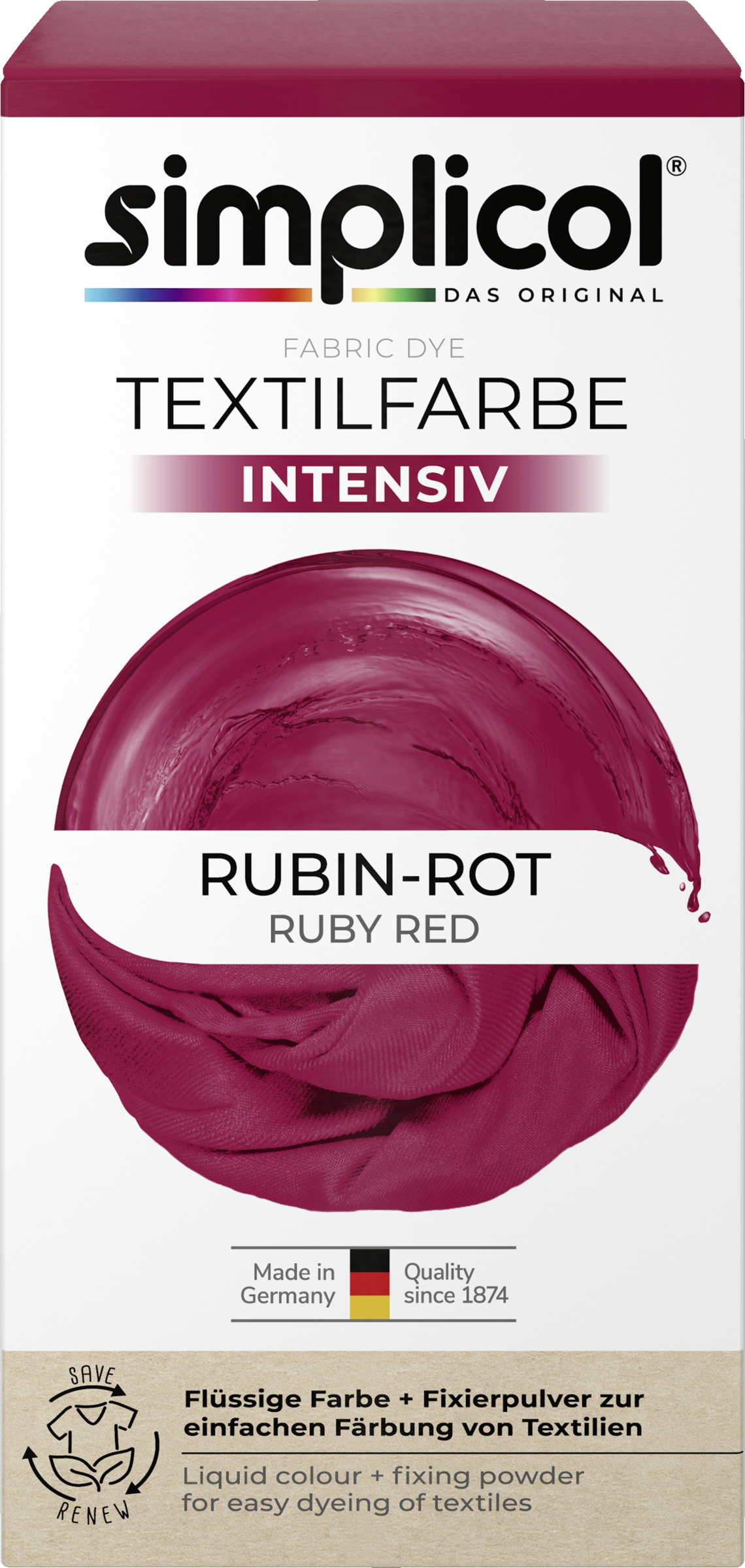 simplicol Textilfarbe Intensiv Rubin-Rot