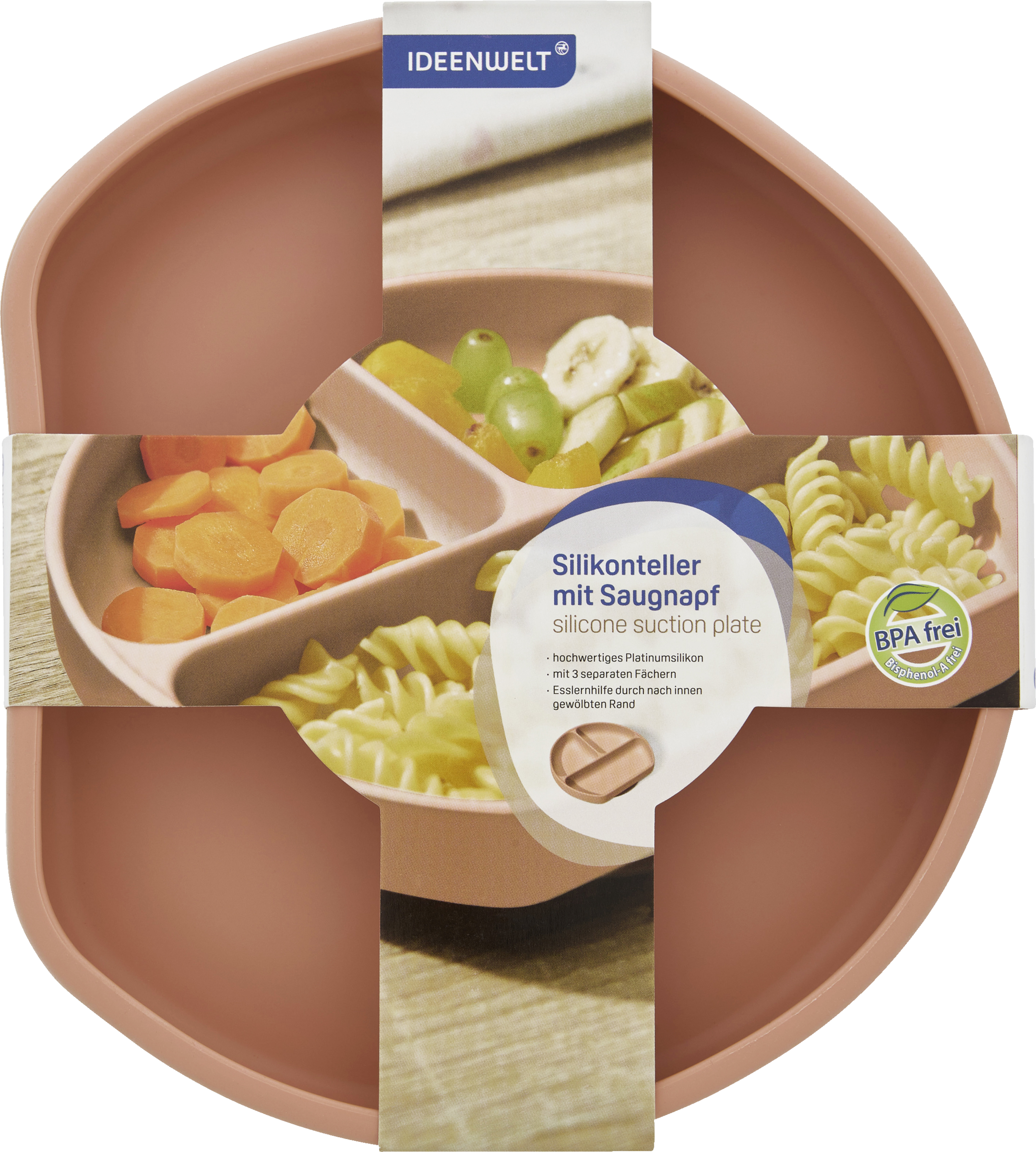 IDEENWELT Silikonteller, apricot