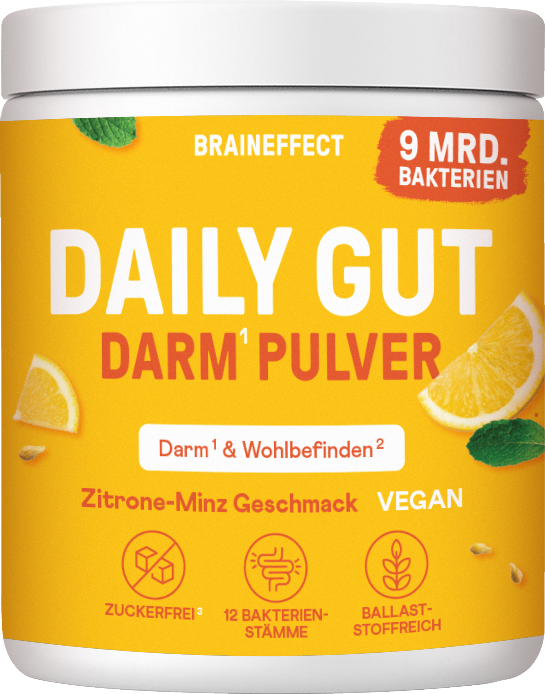 Braineffect Daily Gut Darm Pulver Zitrone Minze