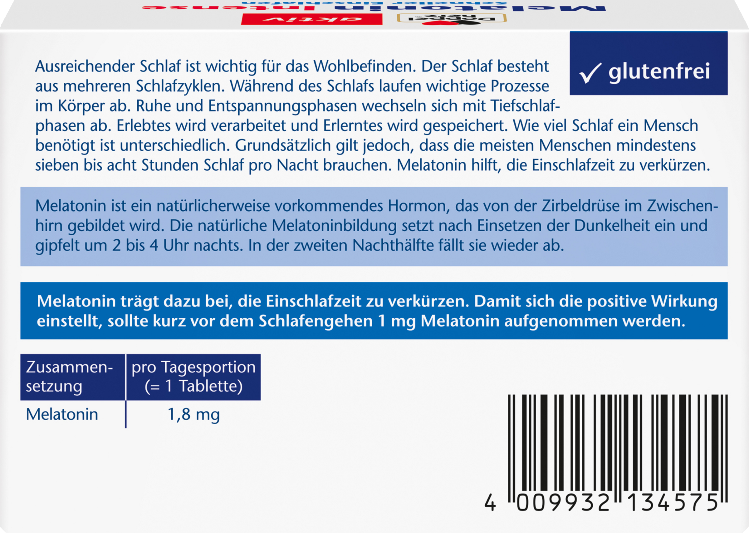 أقراص صغيرة Melatonin Intense للنوم السريع 3