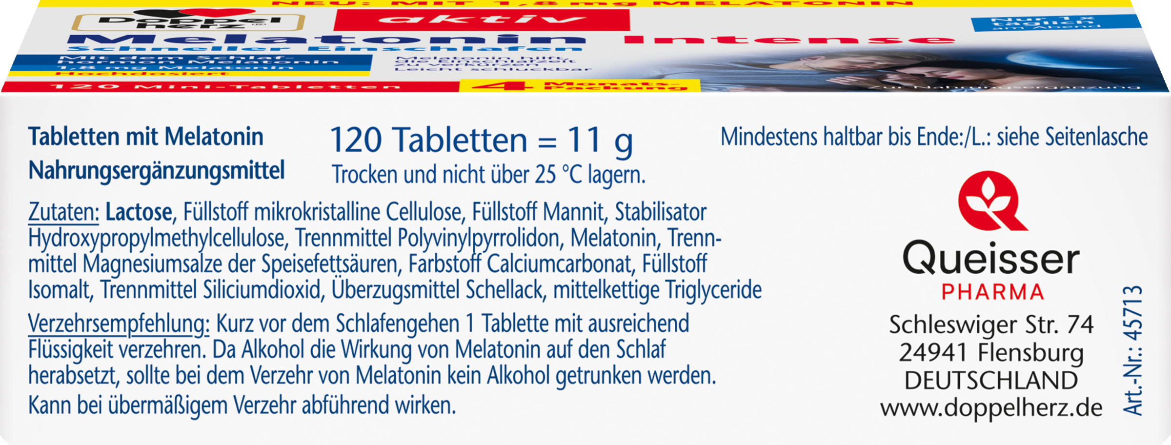 أقراص صغيرة Melatonin Intense للنوم السريع 4