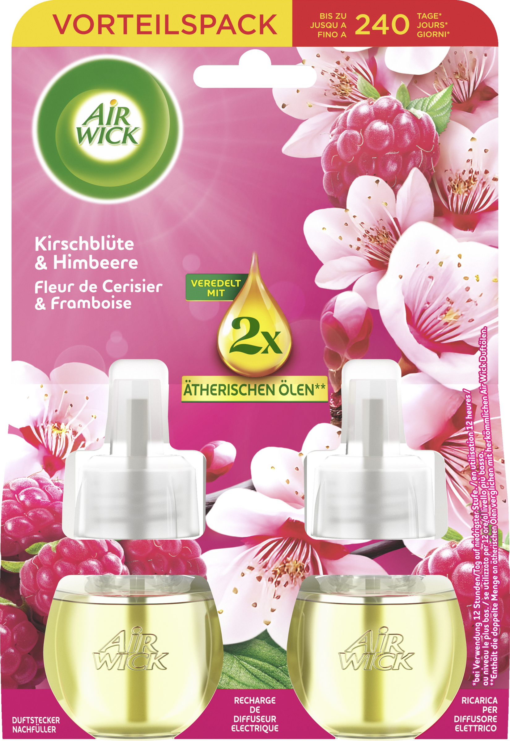 Air Wick Duftstecker Nachfüller Duo Kirschblüte + Himbeere
