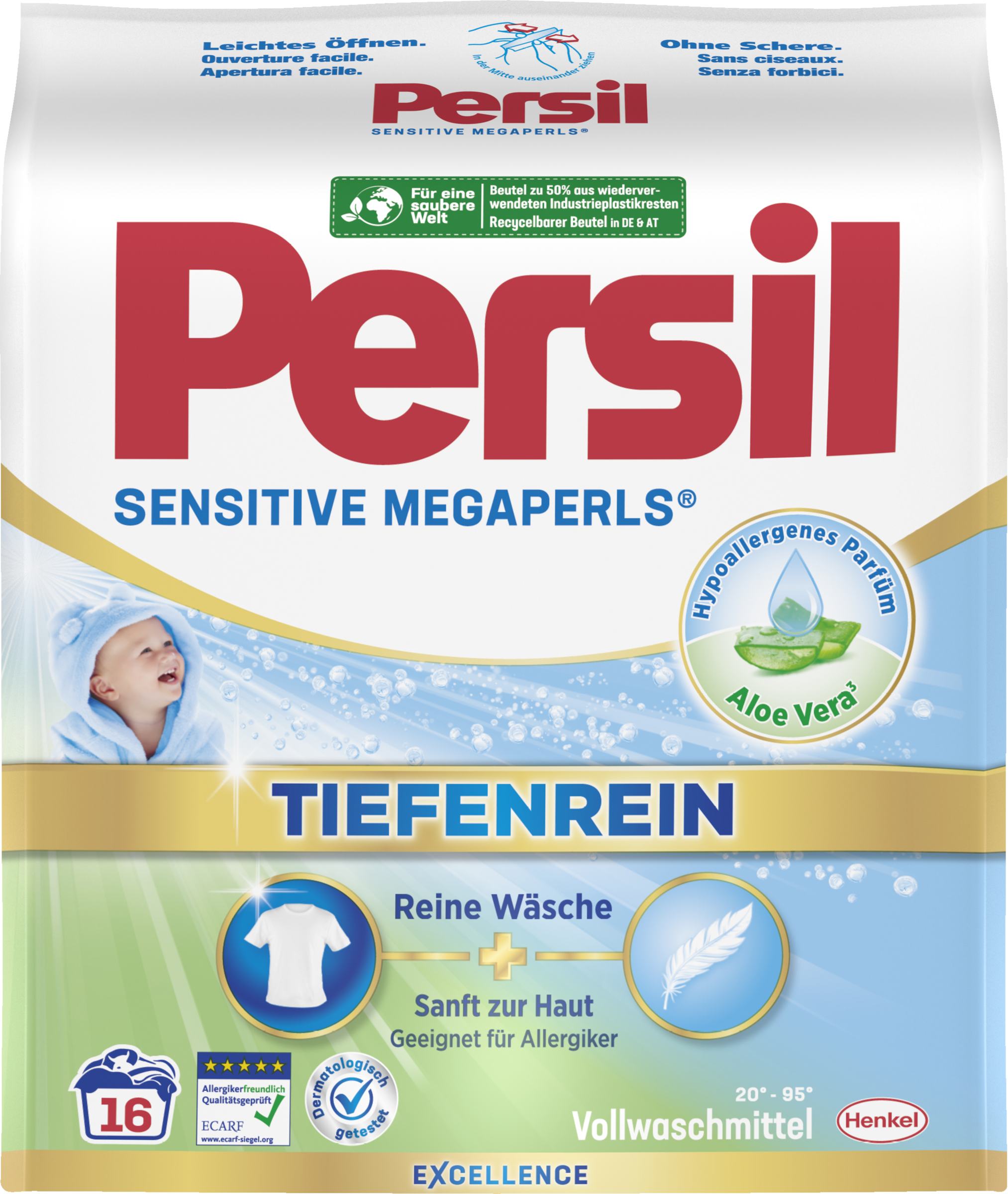 Sensitive-Vollwaschmittel Megaperls 16 WL