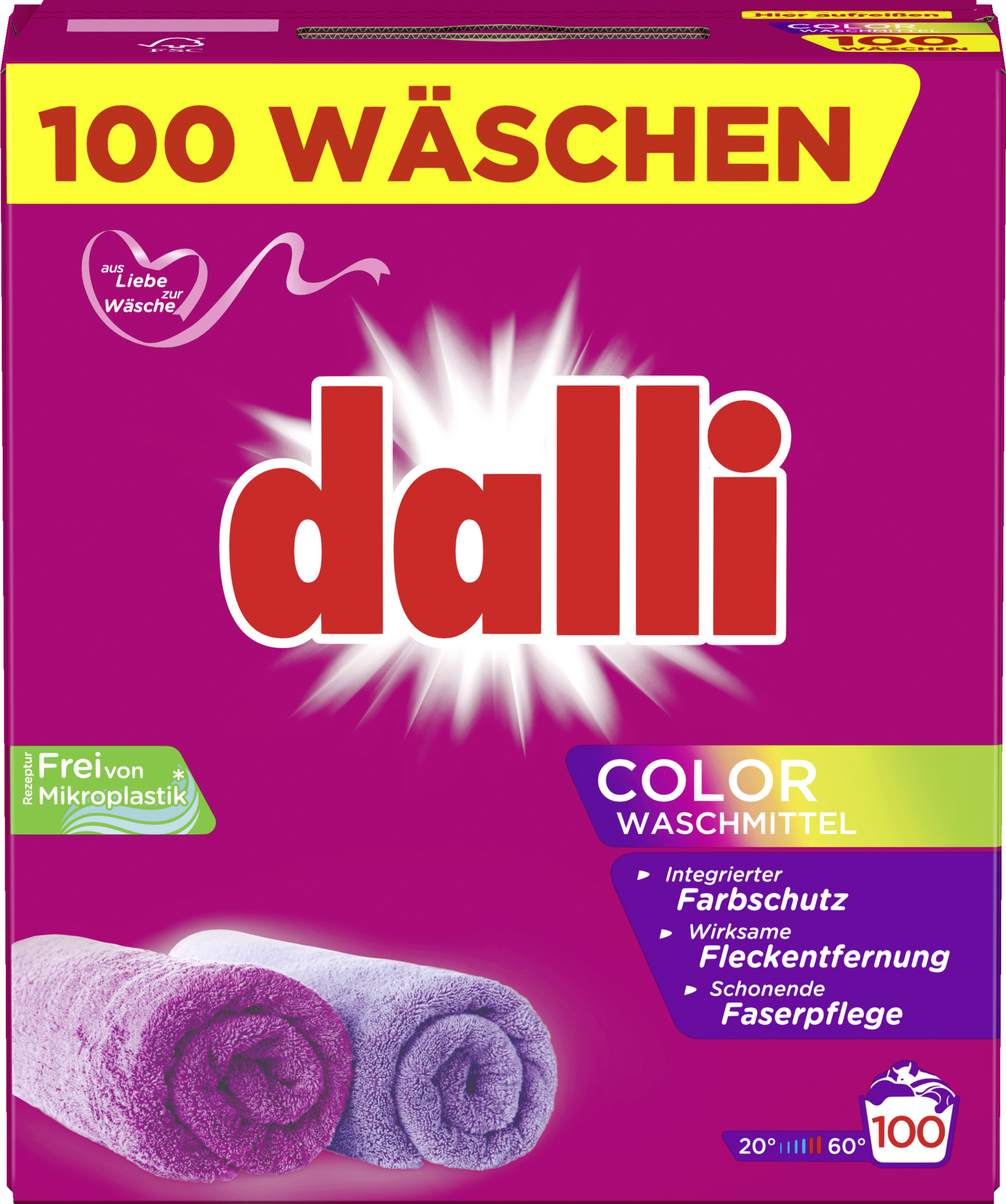 dalli Colorwaschmittel Pulver Großpackung 100WL
