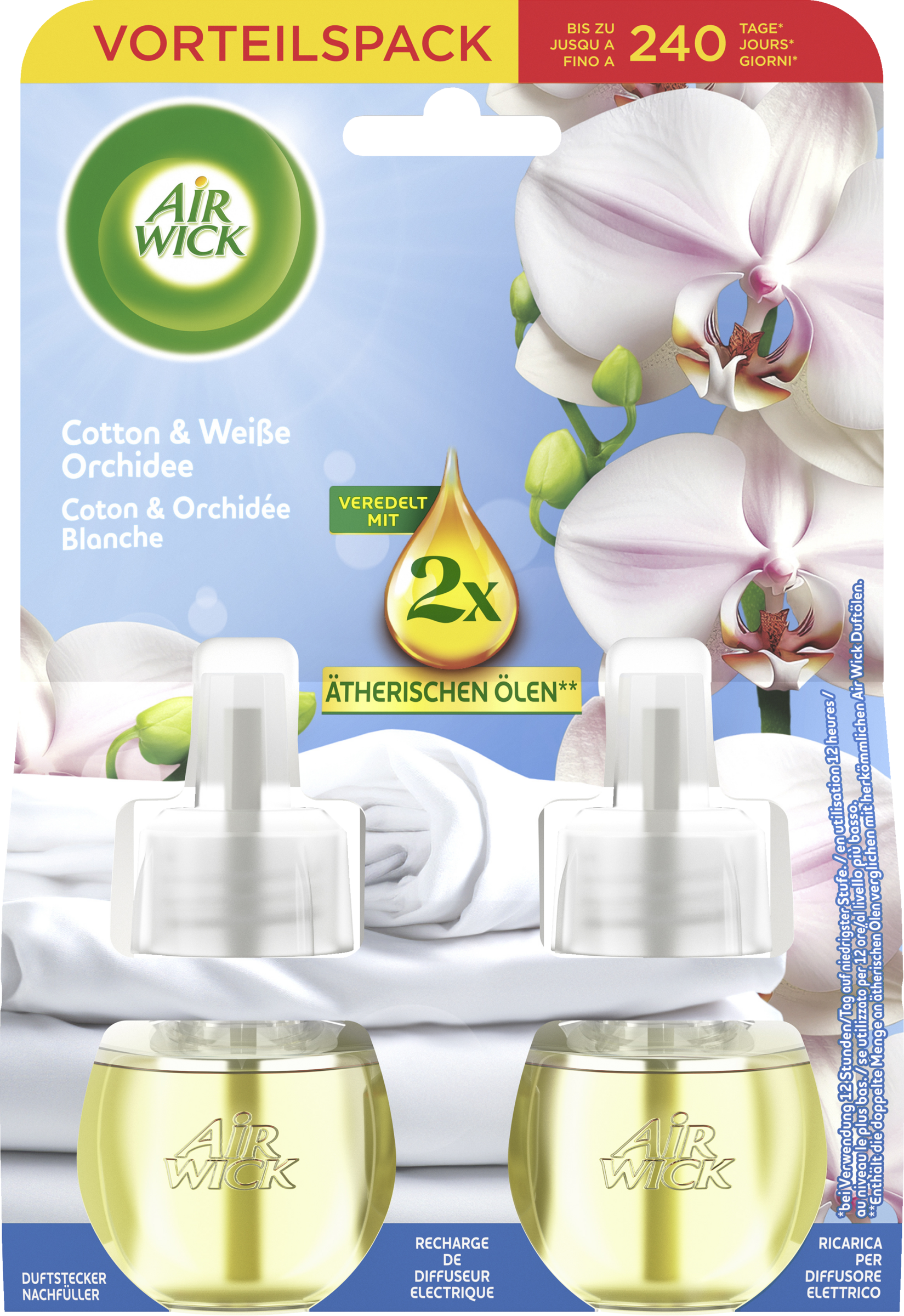 Air Wick Duftstecker Nachfüller Cotton + Weiße Orchidee