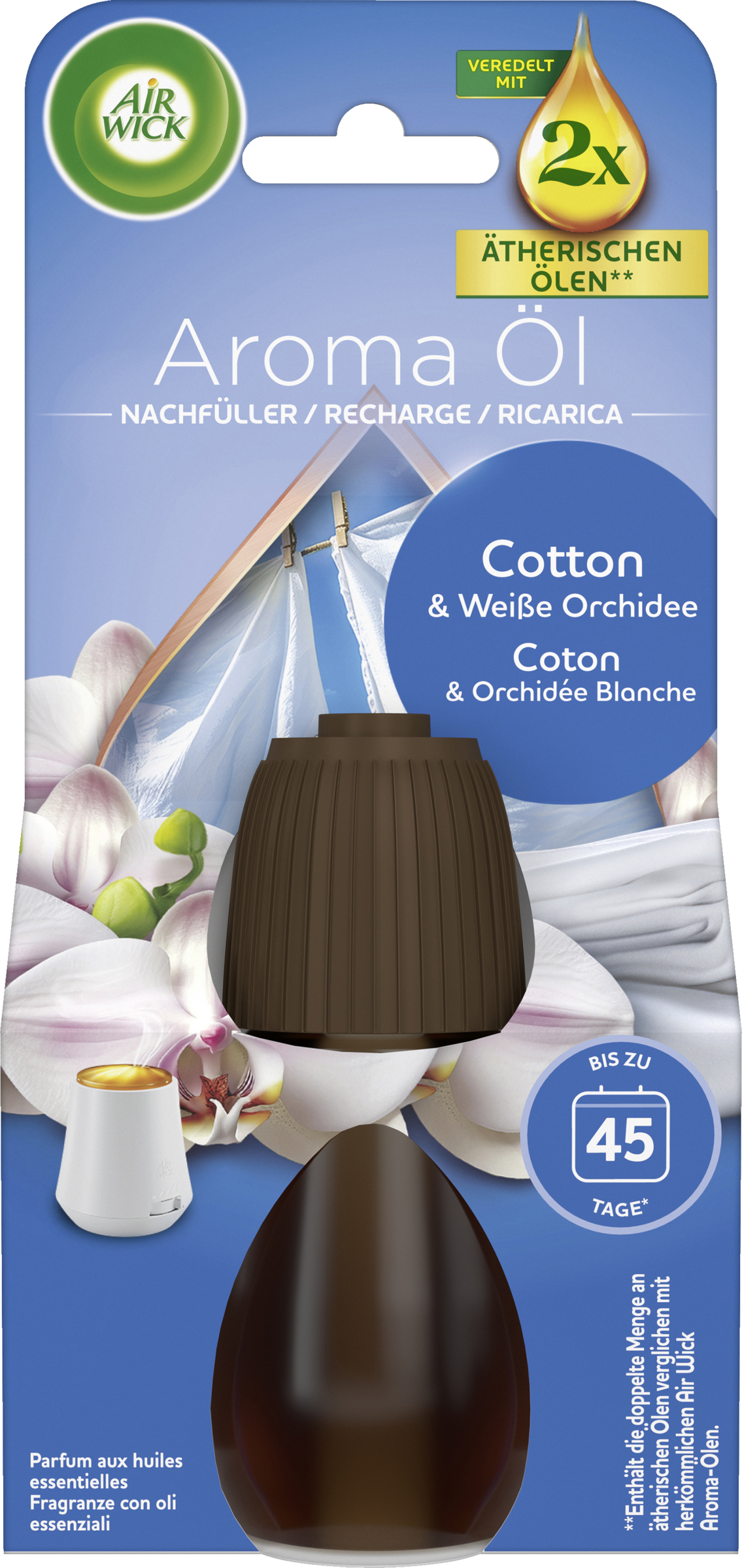 Aroma-Öl Flakon Cotton + Weiße Orchidee