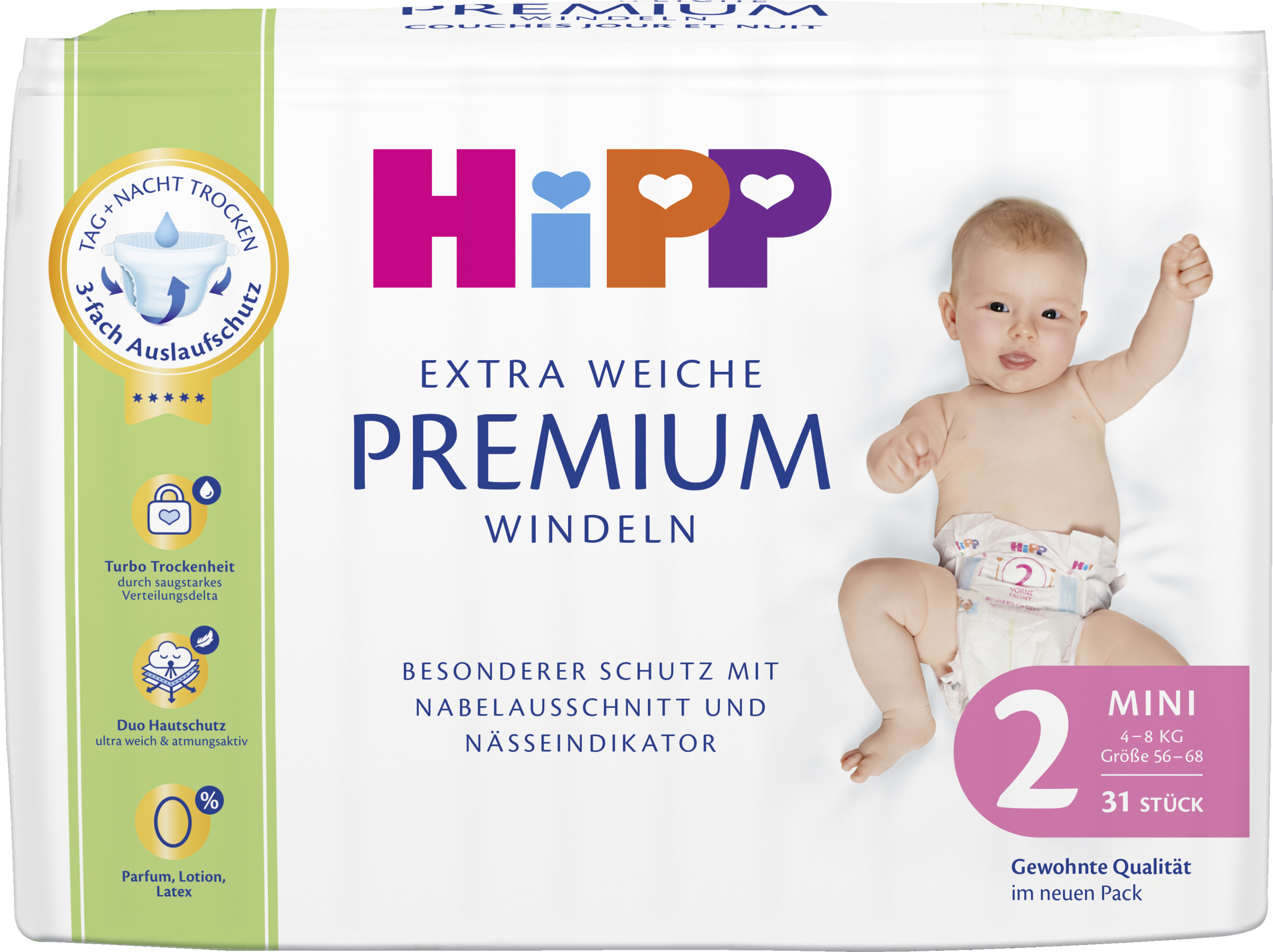 HiPP Babysanft Windeln Mini Größe 2 (4-8 kg)