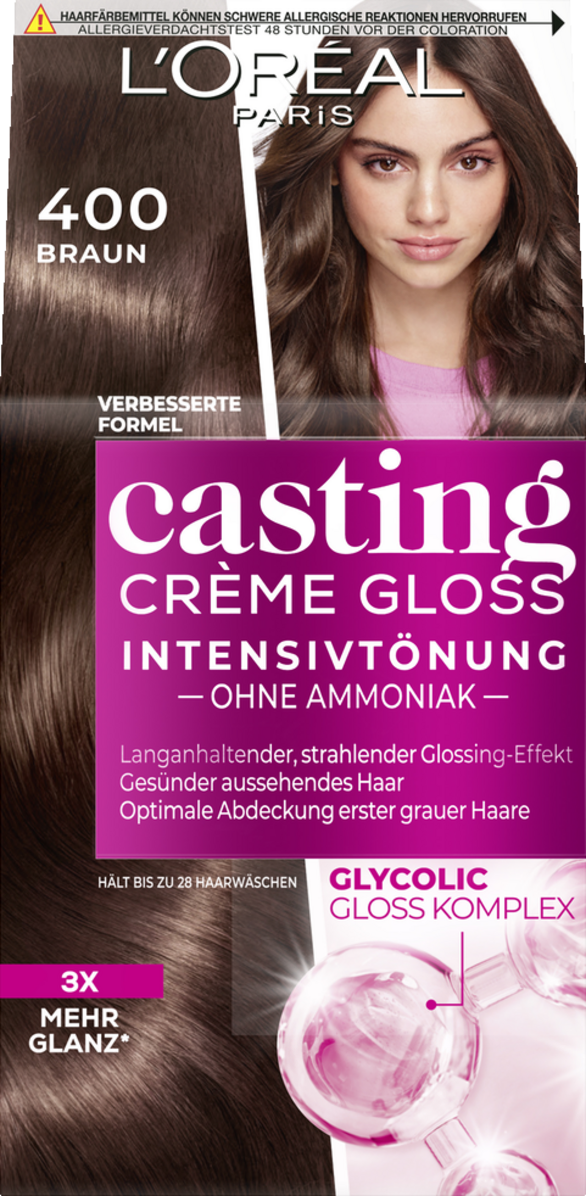 L’Oréal Paris Casting Creme Gloss Pflegende Intensivtönung 400 Braun