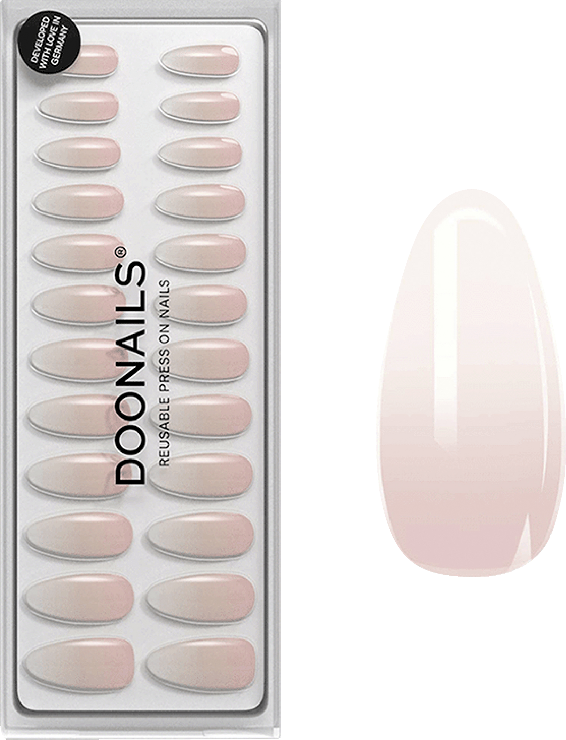 Doonails Soft Gel Press Ons Medium Almond Babyboomer