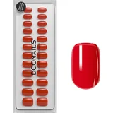 Soft Gel Press Ons Short Square Rose Red