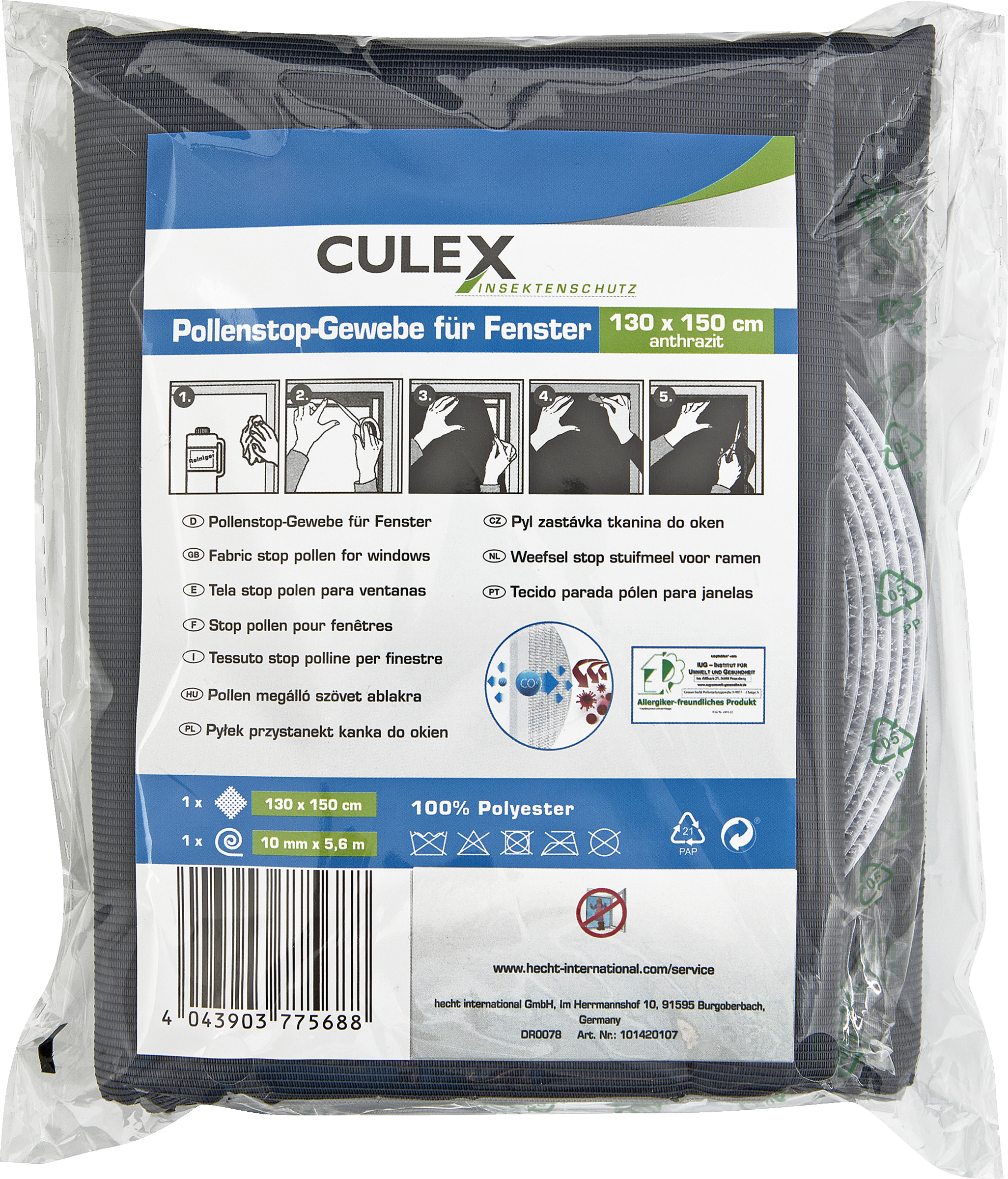 IDEENWELT Culex Pollenschutz für Fenster anthrazit