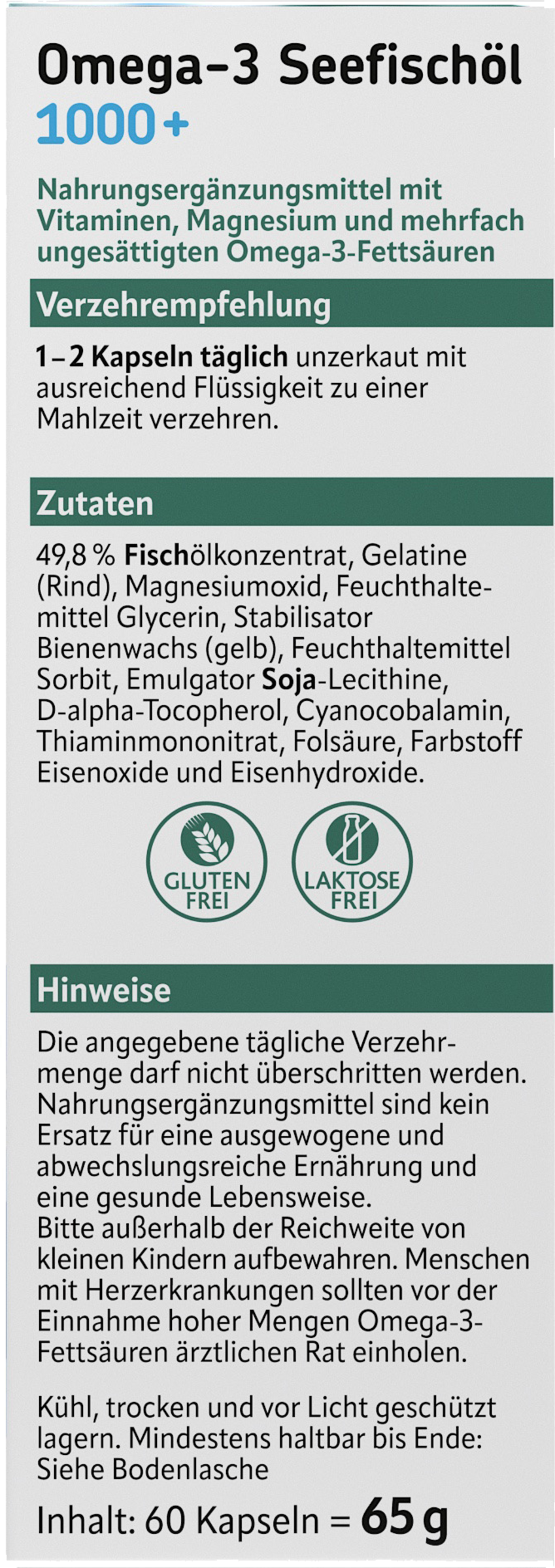 زيت سمك بحري أوميجا 3 1000+ فيتامينات ب + حمض الفوليك + مغنيسيوم + فيتامين هـ 2