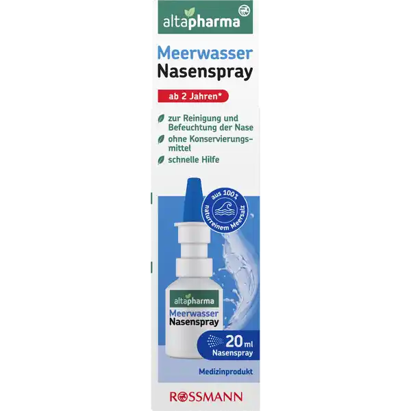 بخاخ أنف بماء البحر، ملح بحر نقي 100%، بدون مواد حافظة، للأعمار من سنتين فما فوق، 20 مل