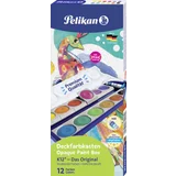 Deckfarbkasten K12 mit 12 Farben und 1 Tube Deckweiß