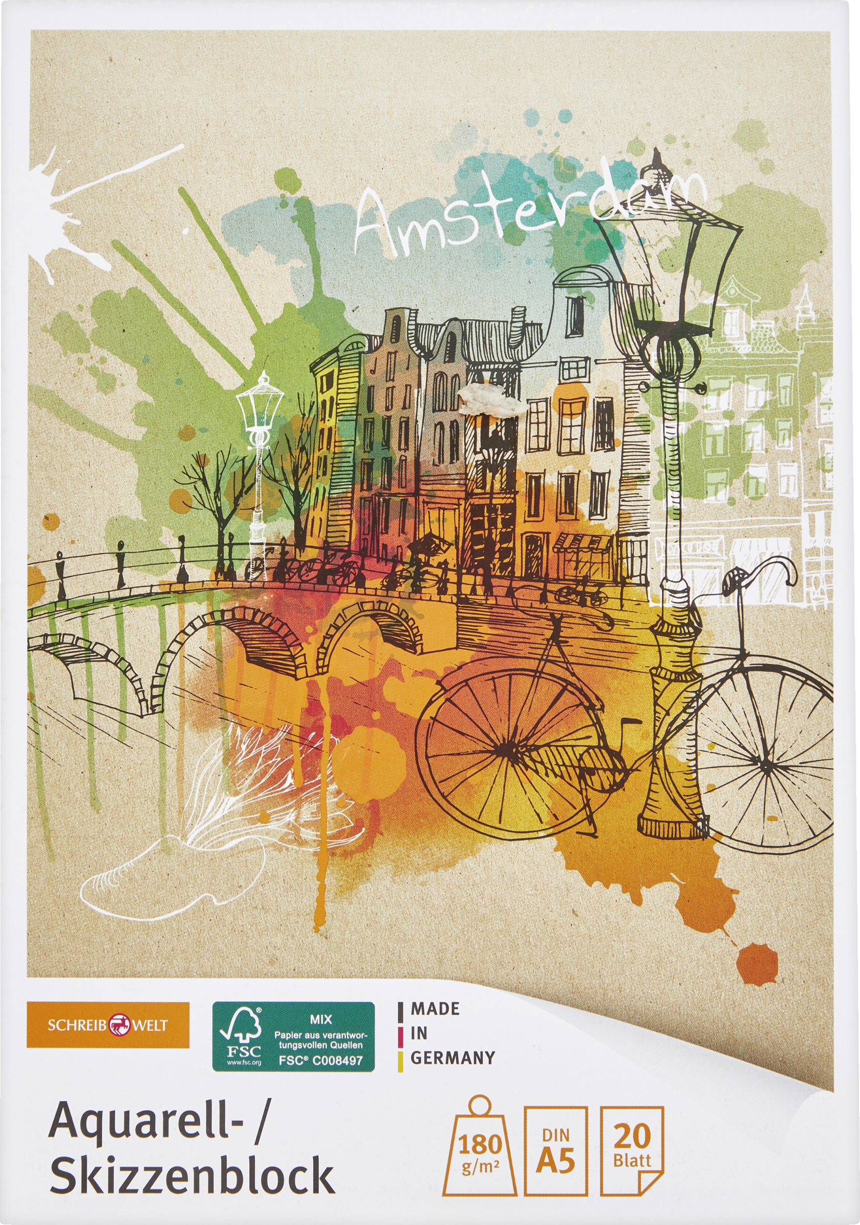 SCHREIBWELT Aquarell-/ Skizzenblock
