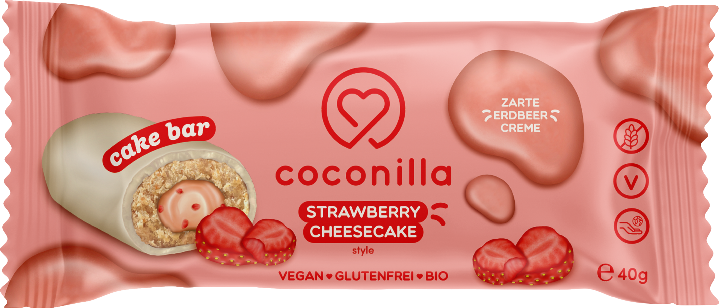 coconilla Bio Cake Bar Strawberry Cheesecake Style veganer Haferriegel