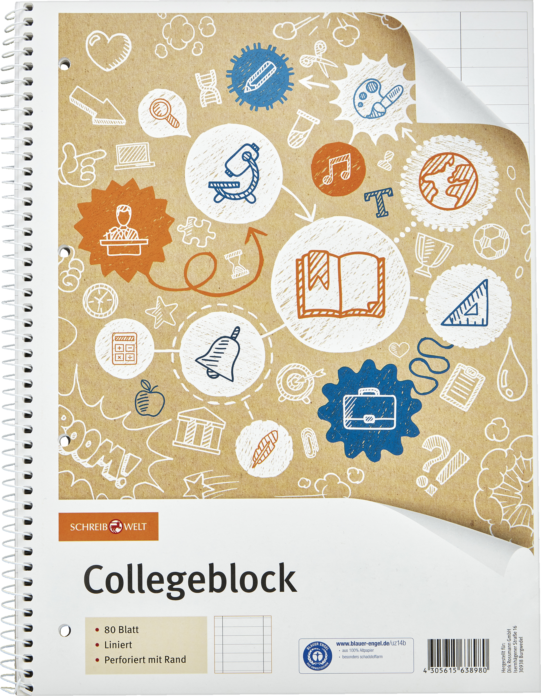 SCHREIBWELT Collegeblock A4 liniert